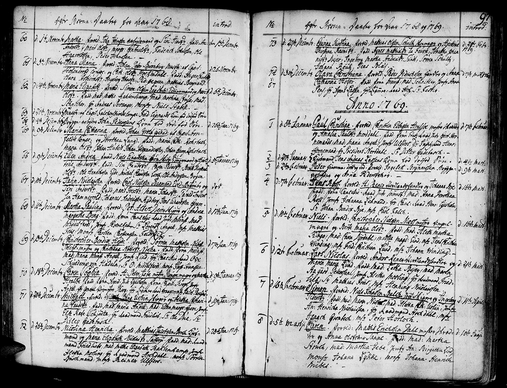 Ministerialprotokoller, klokkerbøker og fødselsregistre - Sør-Trøndelag, SAT/A-1456/602/L0103: Parish register (official) no. 602A01, 1732-1774, p. 97