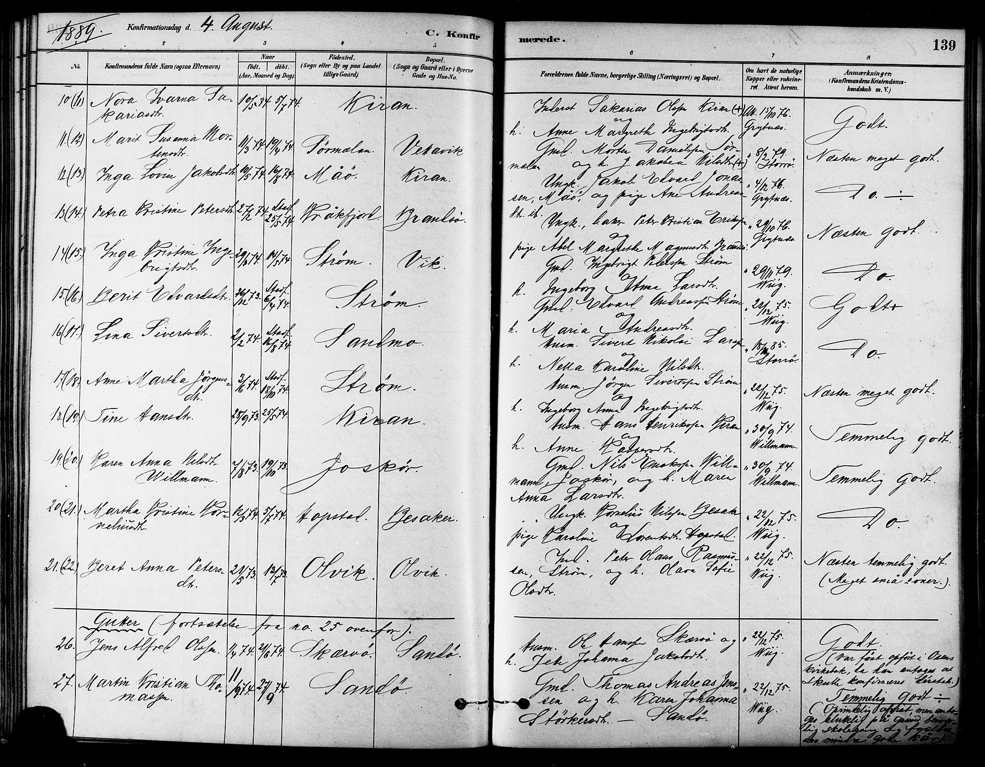 Ministerialprotokoller, klokkerbøker og fødselsregistre - Sør-Trøndelag, SAT/A-1456/657/L0707: Parish register (official) no. 657A08, 1879-1893, p. 139