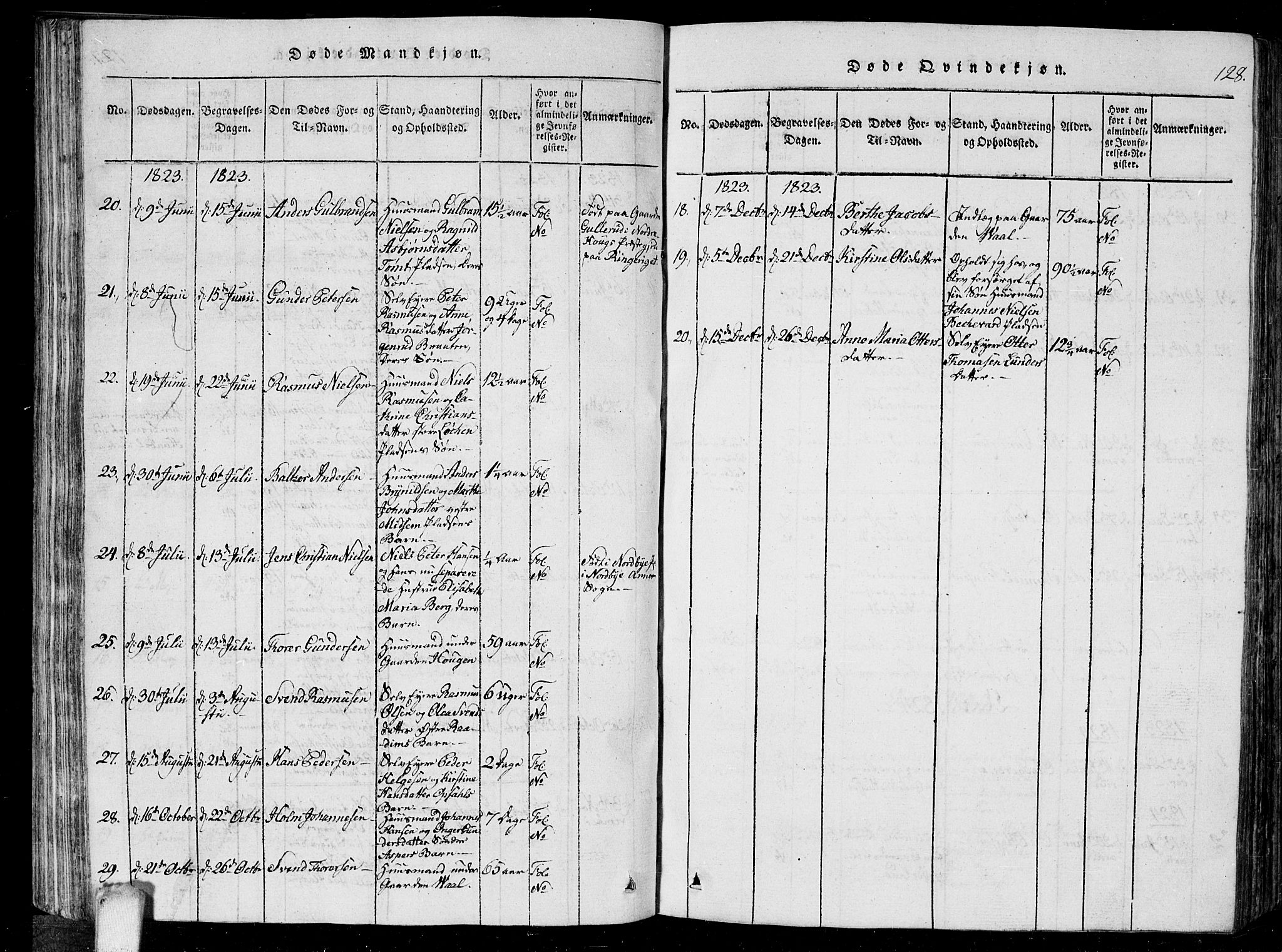 Kråkstad prestekontor Kirkebøker, AV/SAO-A-10125a/G/Ga/L0001: Parish register (copy) no. I 1, 1813-1824, p. 128