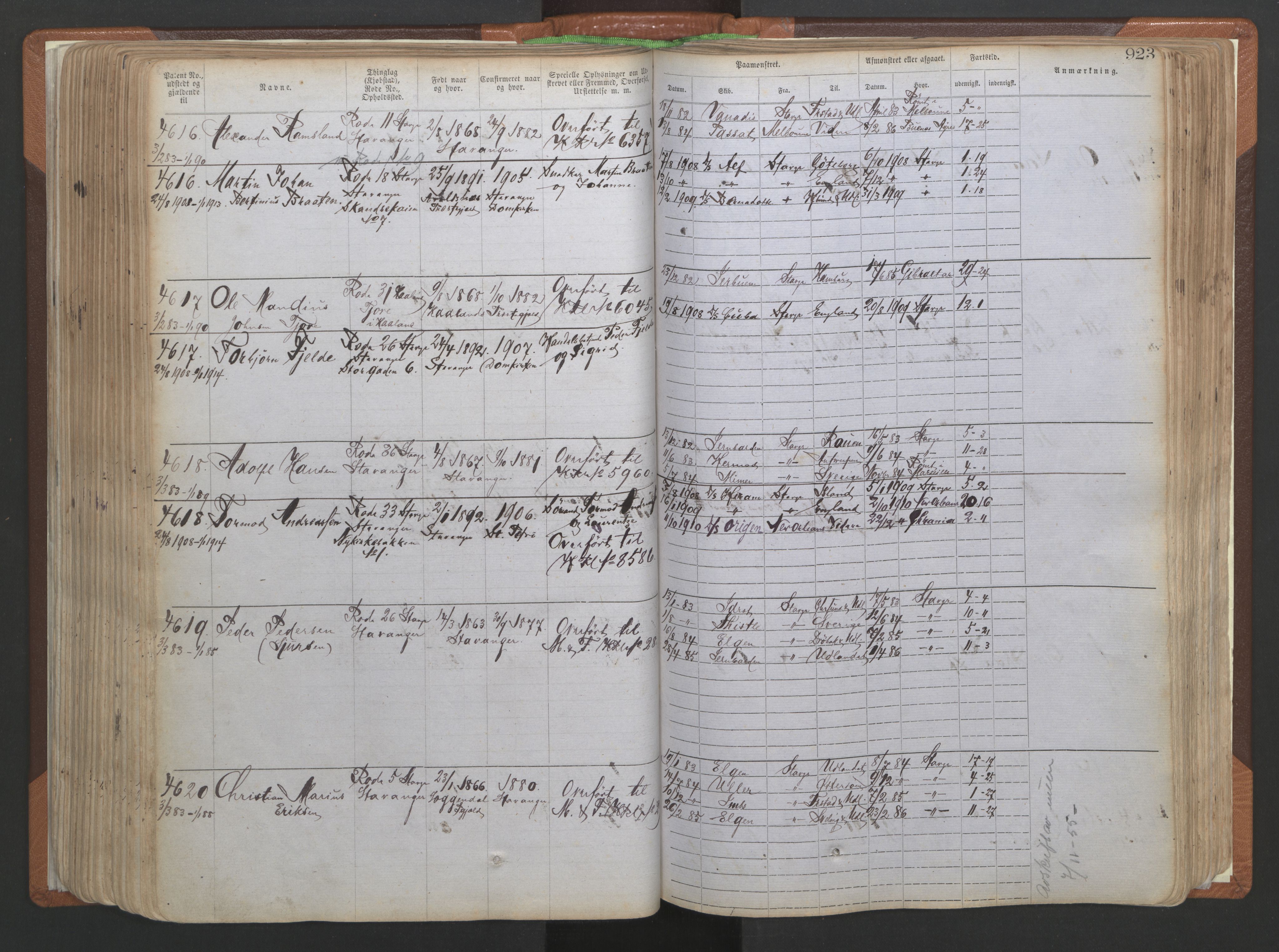 Stavanger sjømannskontor, AV/SAST-A-102006/F/Ff/L0006: Annotasjonsrulle No 2, patentnr. 3586-5505, 1878-1900, p. 210