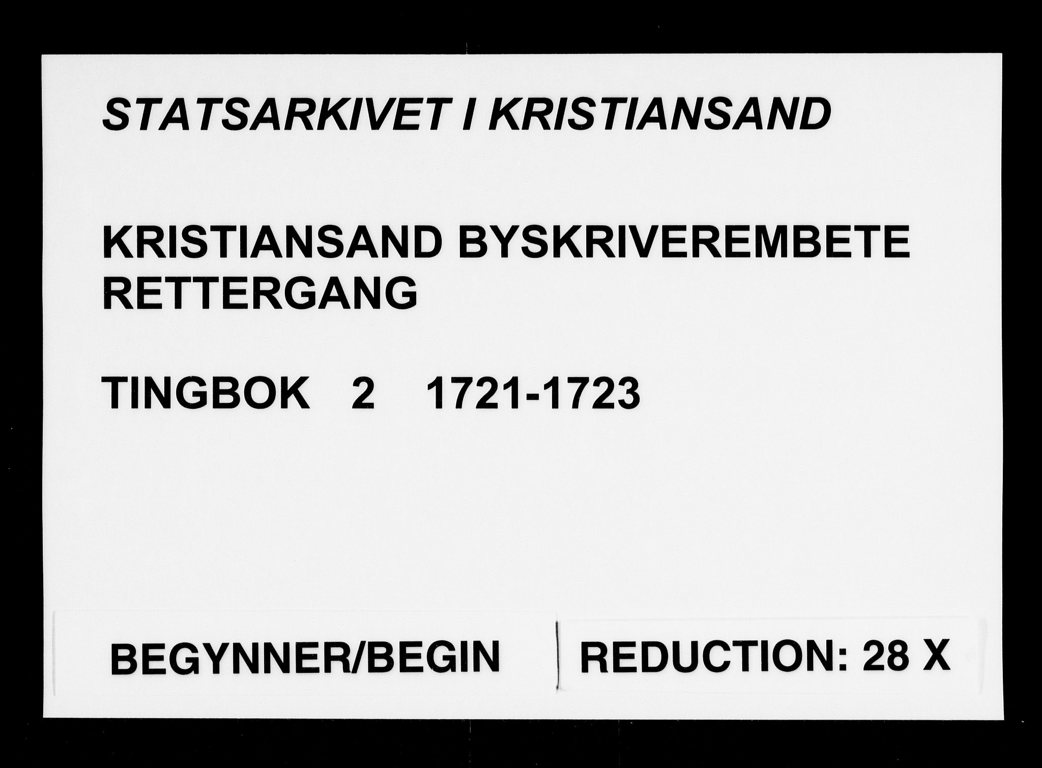 Kristiansand byrett, AV/SAK-1223-0001/F/Fa/L0003: Bytingsprotokoll nr. 2, 1721-1723