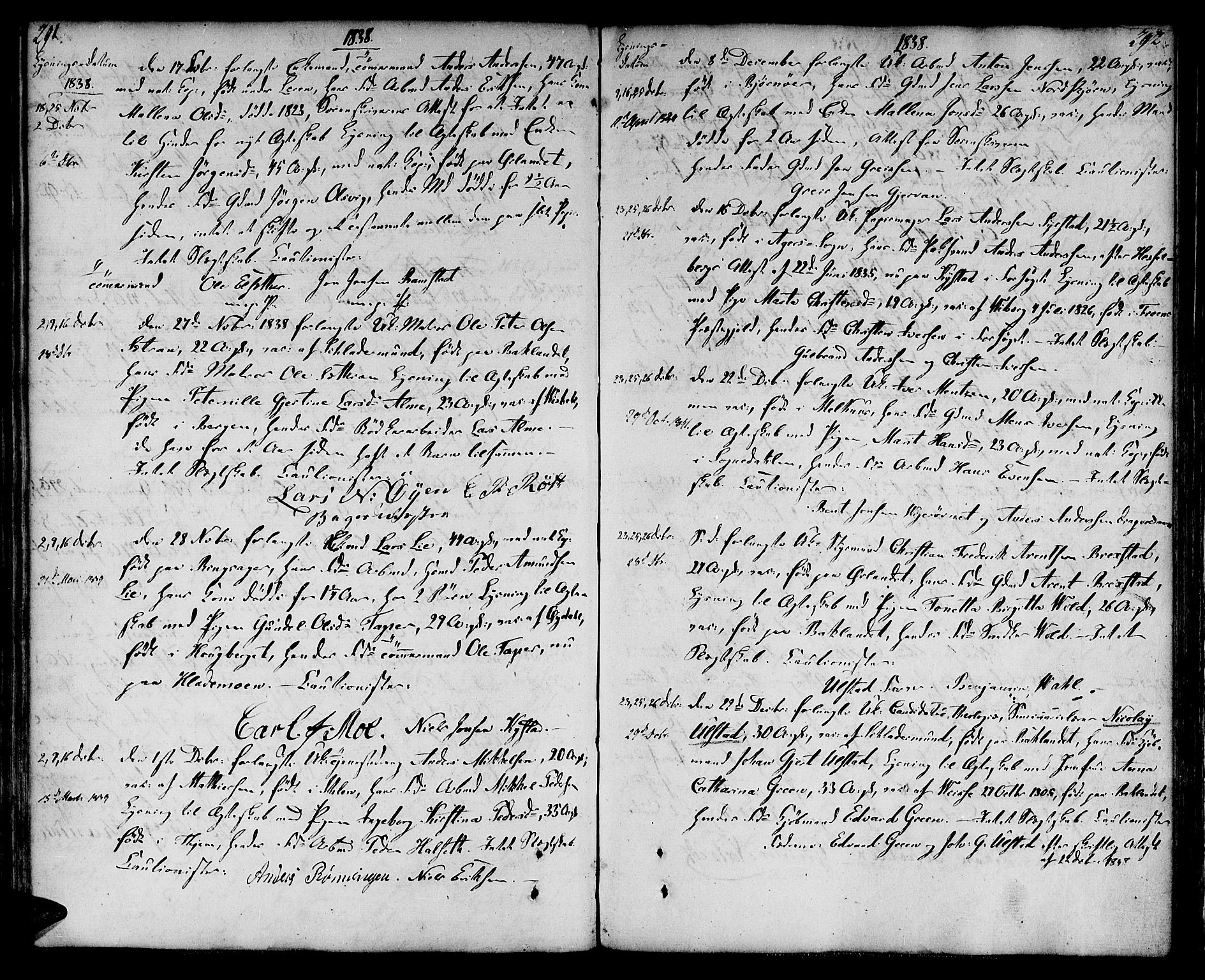 Ministerialprotokoller, klokkerbøker og fødselsregistre - Sør-Trøndelag, SAT/A-1456/604/L0181: Parish register (official) no. 604A02, 1798-1817, p. 291-292