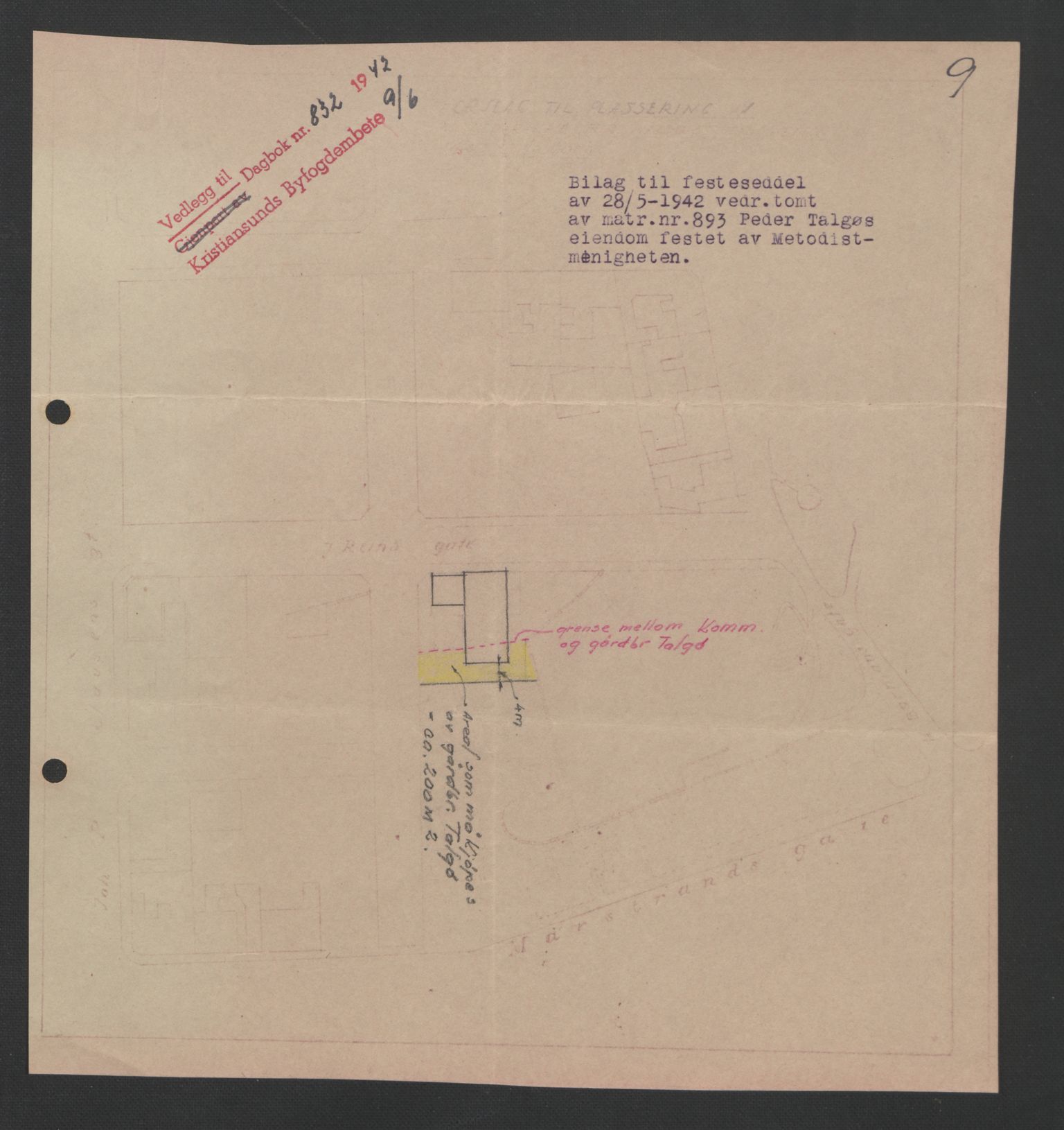 Kristiansund byfogd, AV/SAT-A-4587/A/27: Mortgage book no. 37, 1942-1945, Diary no: : 832/1942