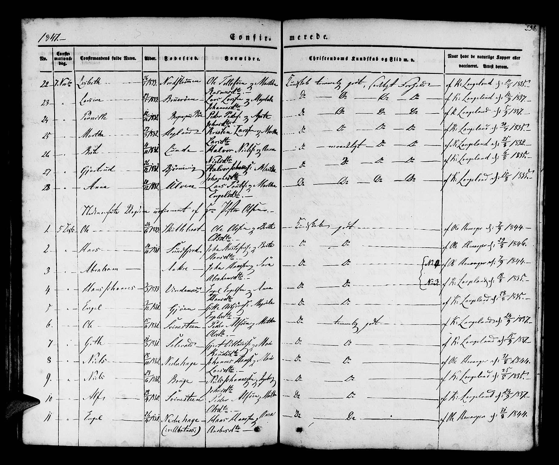 Os sokneprestembete, SAB/A-99929: Parish register (official) no. A 15, 1839-1851, p. 238