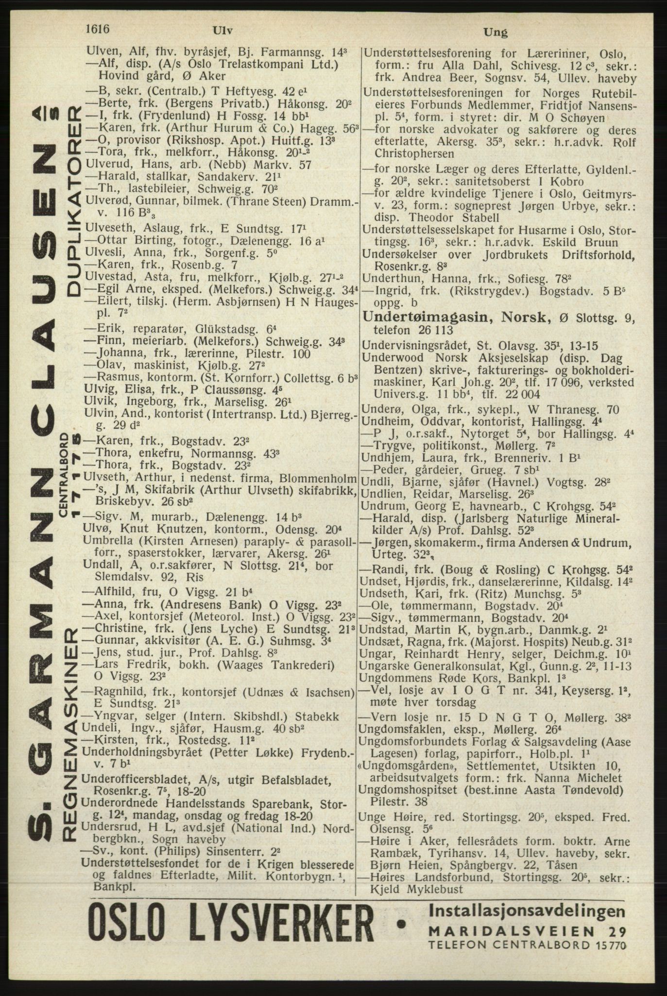 Kristiania/Oslo adressebok, PUBL/-, 1940, p. 1634