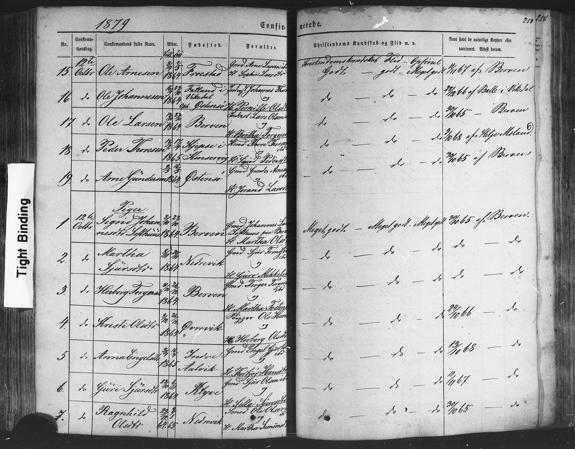 Kvam sokneprestembete, SAB/A-76201/H/Haa: Parish register (official) no. A 9, 1864-1879, p. 250