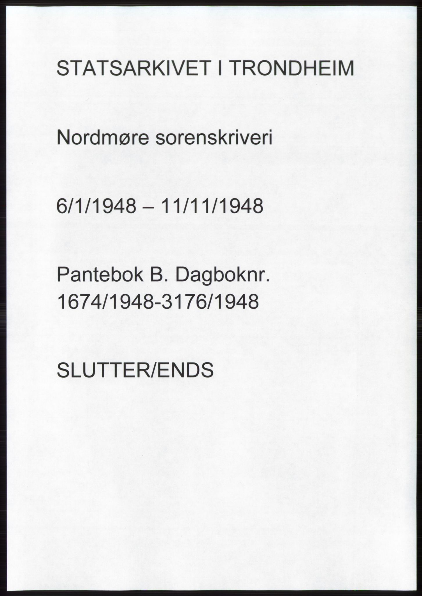 Nordmøre sorenskriveri, AV/SAT-A-4132/1/2/2Ca: Mortgage book no. B99, 1948-1948