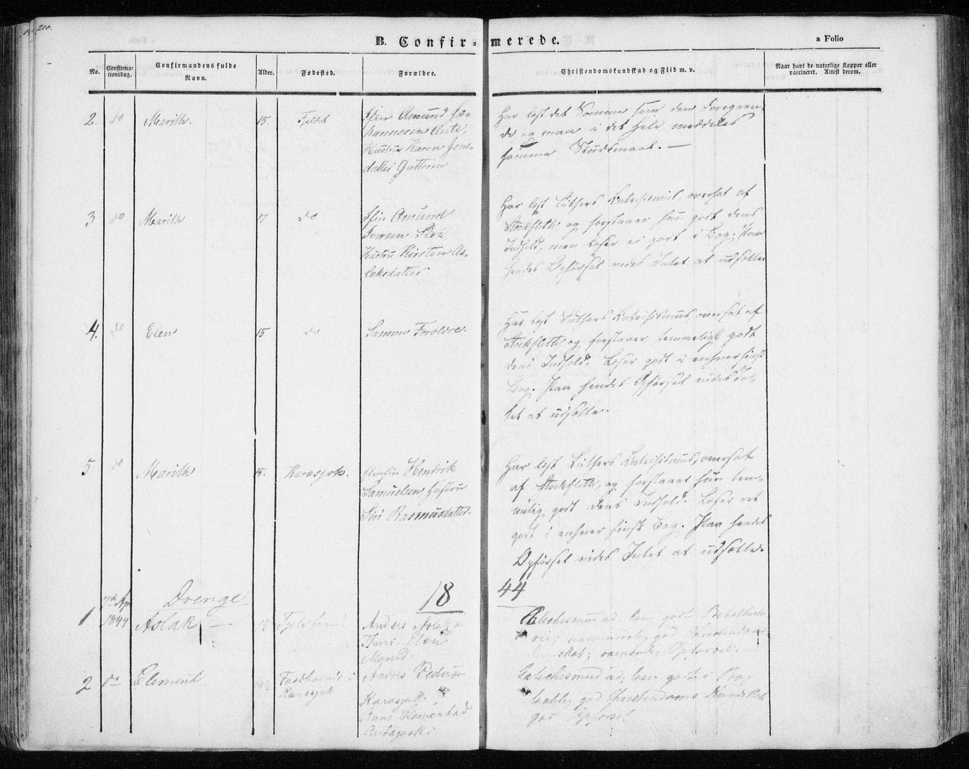 Kistrand/Porsanger sokneprestembete, SATØ/S-1351/H/Ha/L0012.kirke: Parish register (official) no. 12, 1843-1871, p. 200-201