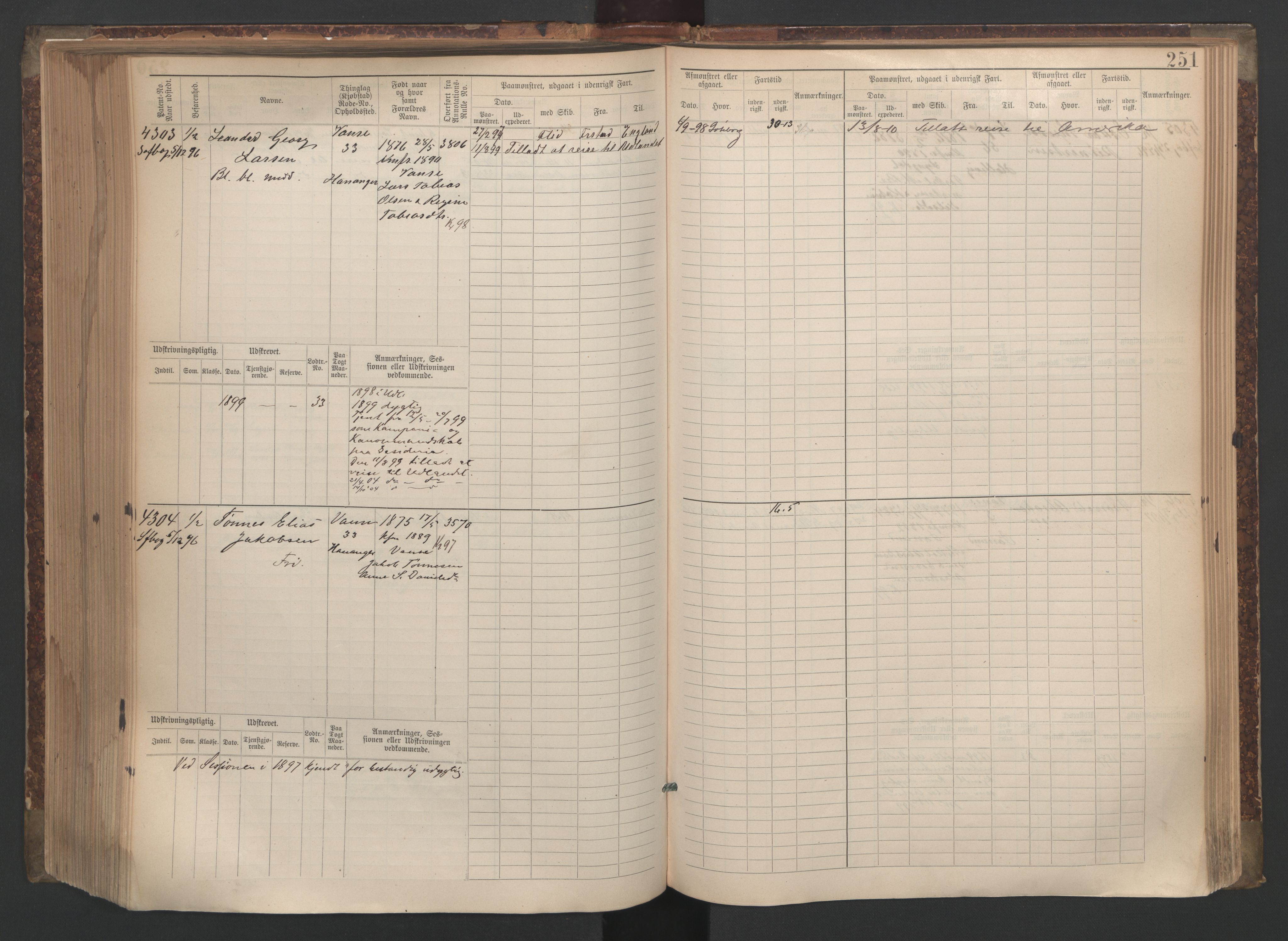 Farsund mønstringskrets, AV/SAK-2031-0017/F/Fb/L0006: Hovedrulle nr 3805-4478, M-9, 1890-1930, p. 252