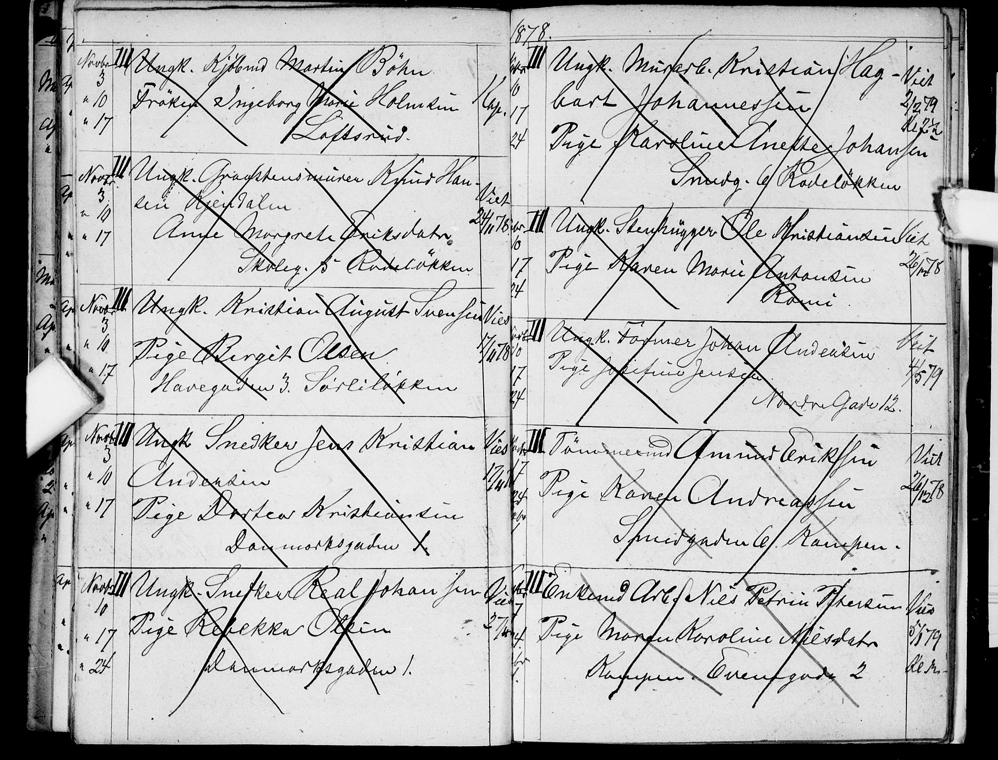 Østre Aker prestekontor Kirkebøker, AV/SAO-A-10840/H/Ha/L0003: Banns register no. I 3, 1873-1878