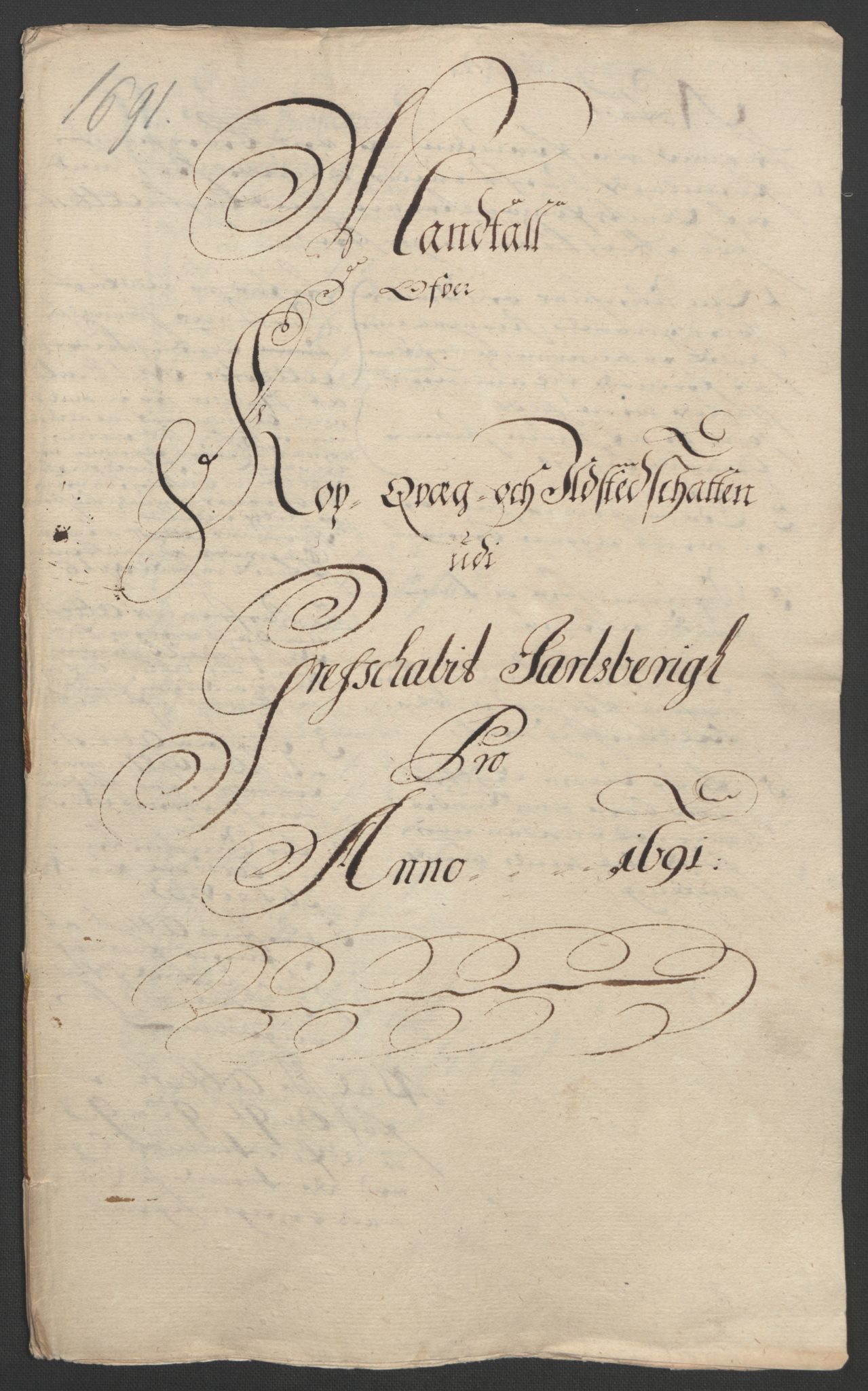 Rentekammeret inntil 1814, Reviderte regnskaper, Fogderegnskap, RA/EA-4092/R32/L1864: Fogderegnskap Jarlsberg grevskap, 1691, p. 161