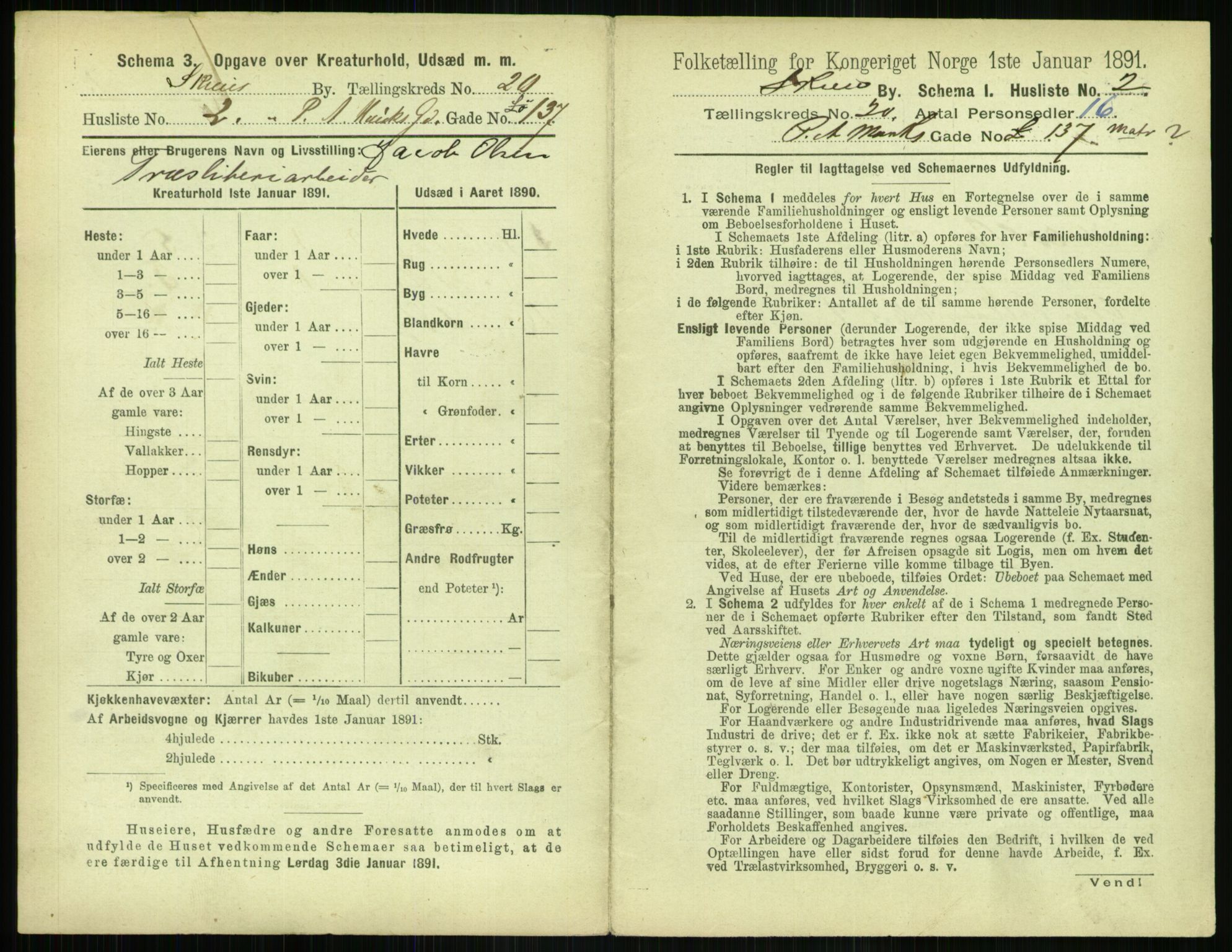 RA, 1891 census for 0806 Skien, 1891, p. 748