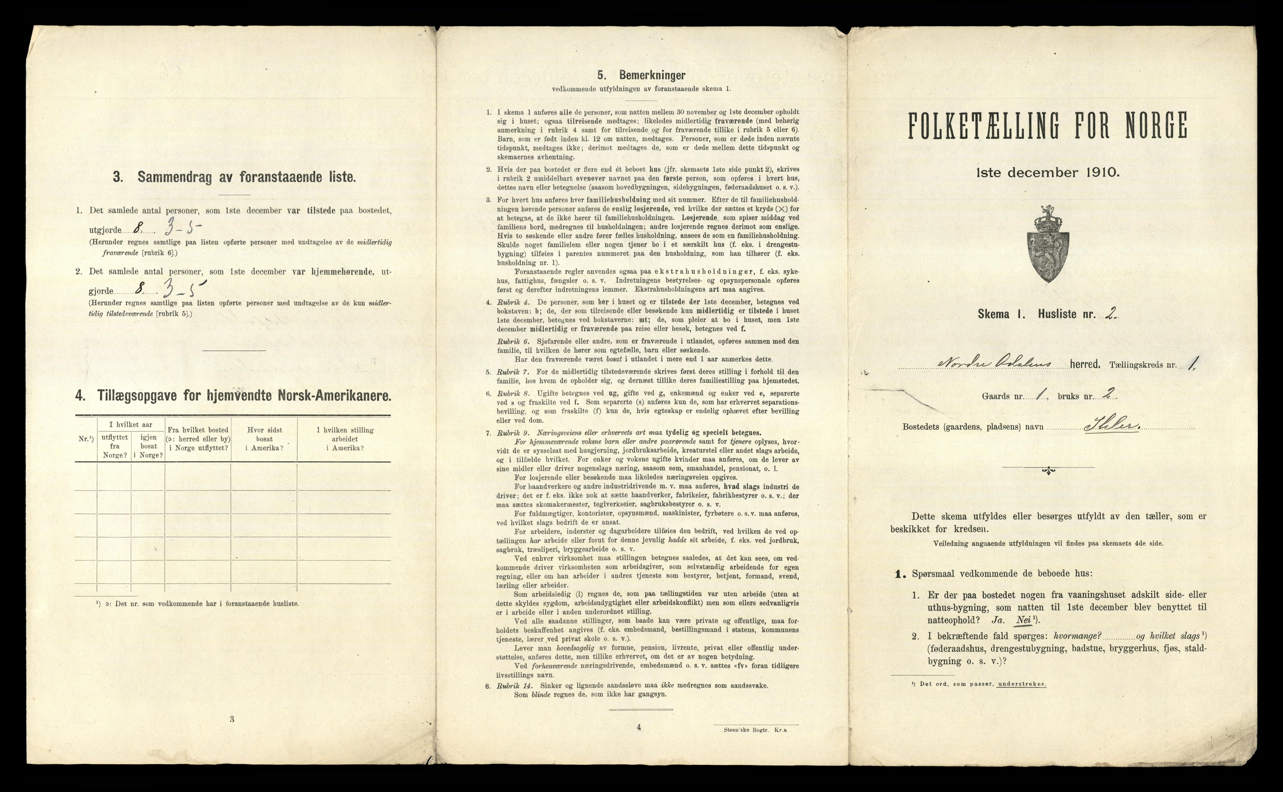 RA, 1910 census for Nord-Odal, 1910, p. 47