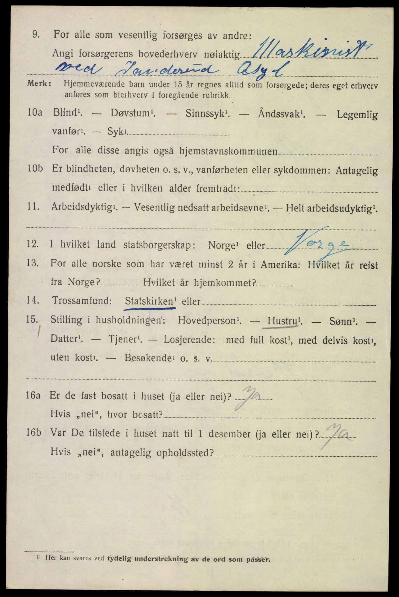 SAH, 1920 census for Stange, 1920, p. 8898