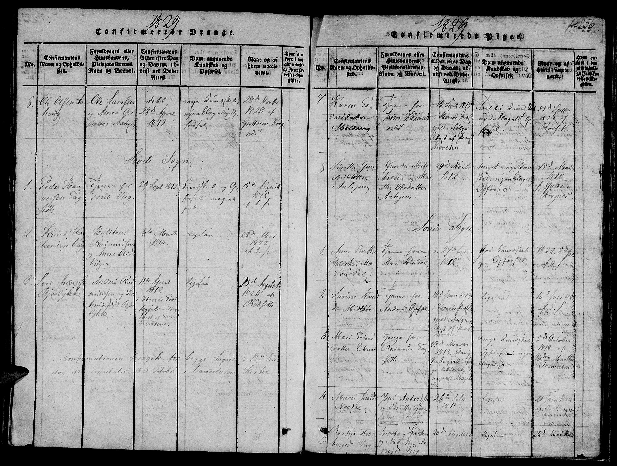 Ministerialprotokoller, klokkerbøker og fødselsregistre - Møre og Romsdal, AV/SAT-A-1454/501/L0004: Parish register (official) no. 501A04, 1816-1831, p. 256