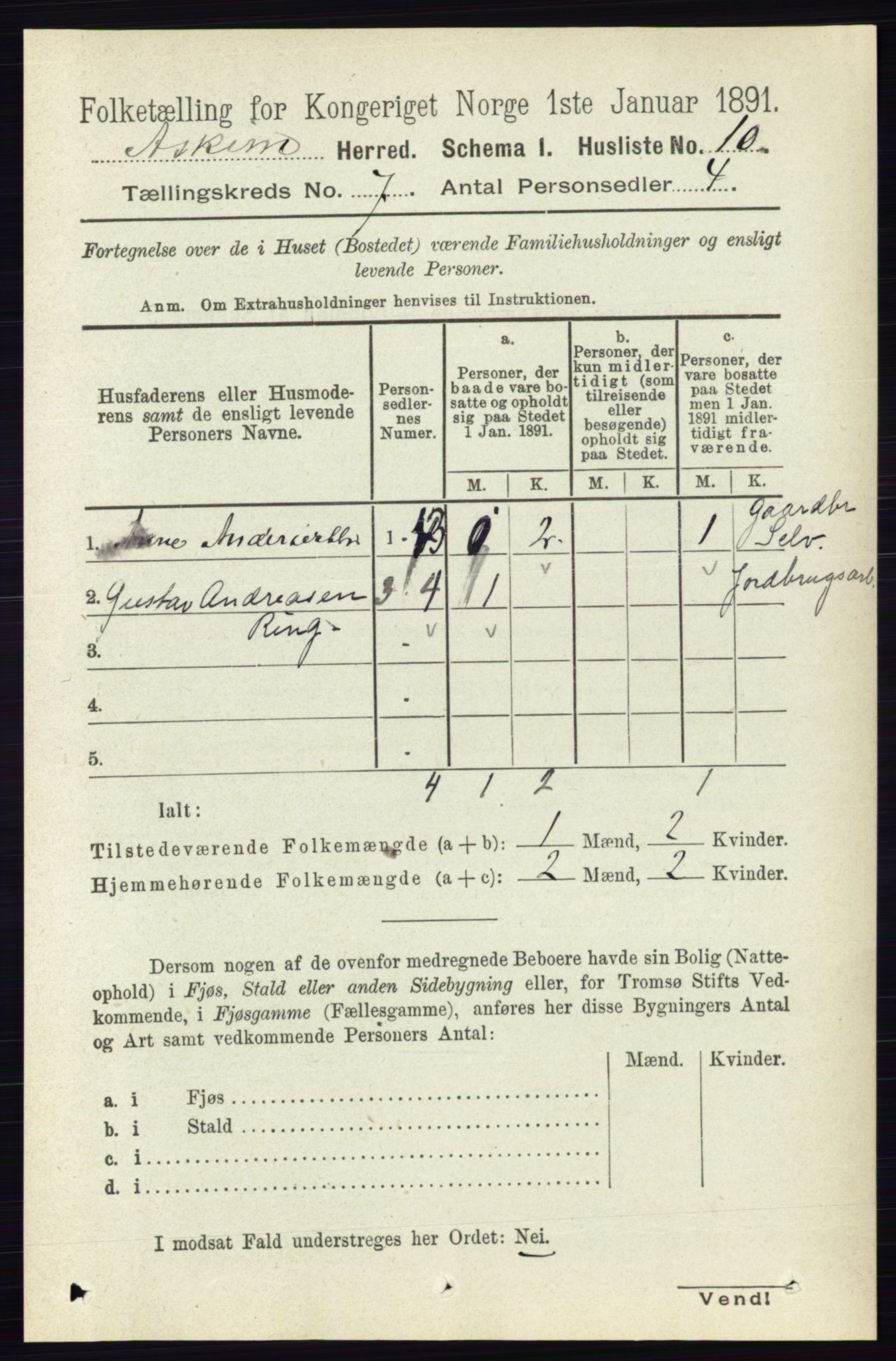 RA, 1891 census for 0124 Askim, 1891, p. 988