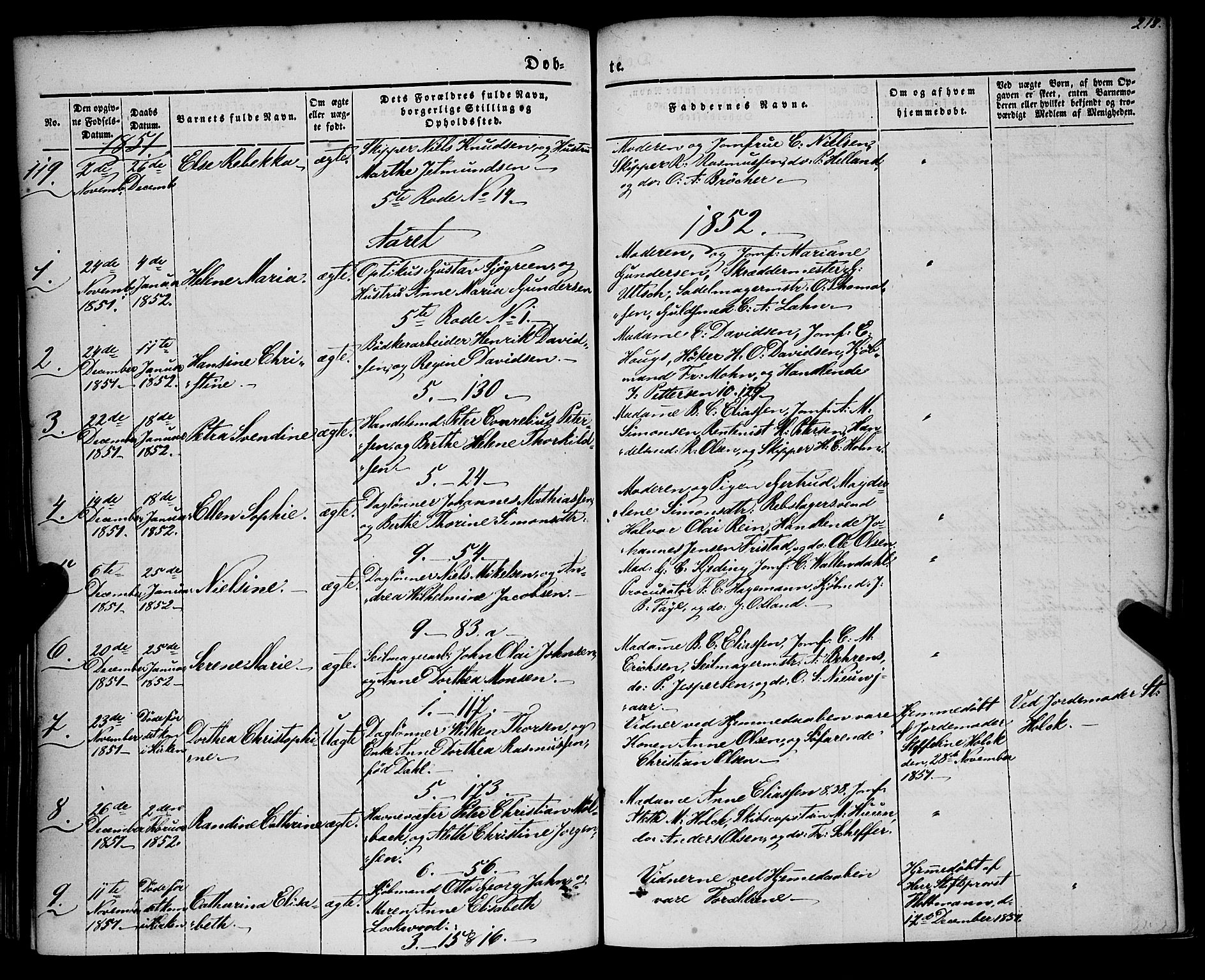 Nykirken Sokneprestembete, AV/SAB-A-77101/H/Haa/L0014: Parish register (official) no. B 1, 1844-1858, p. 218