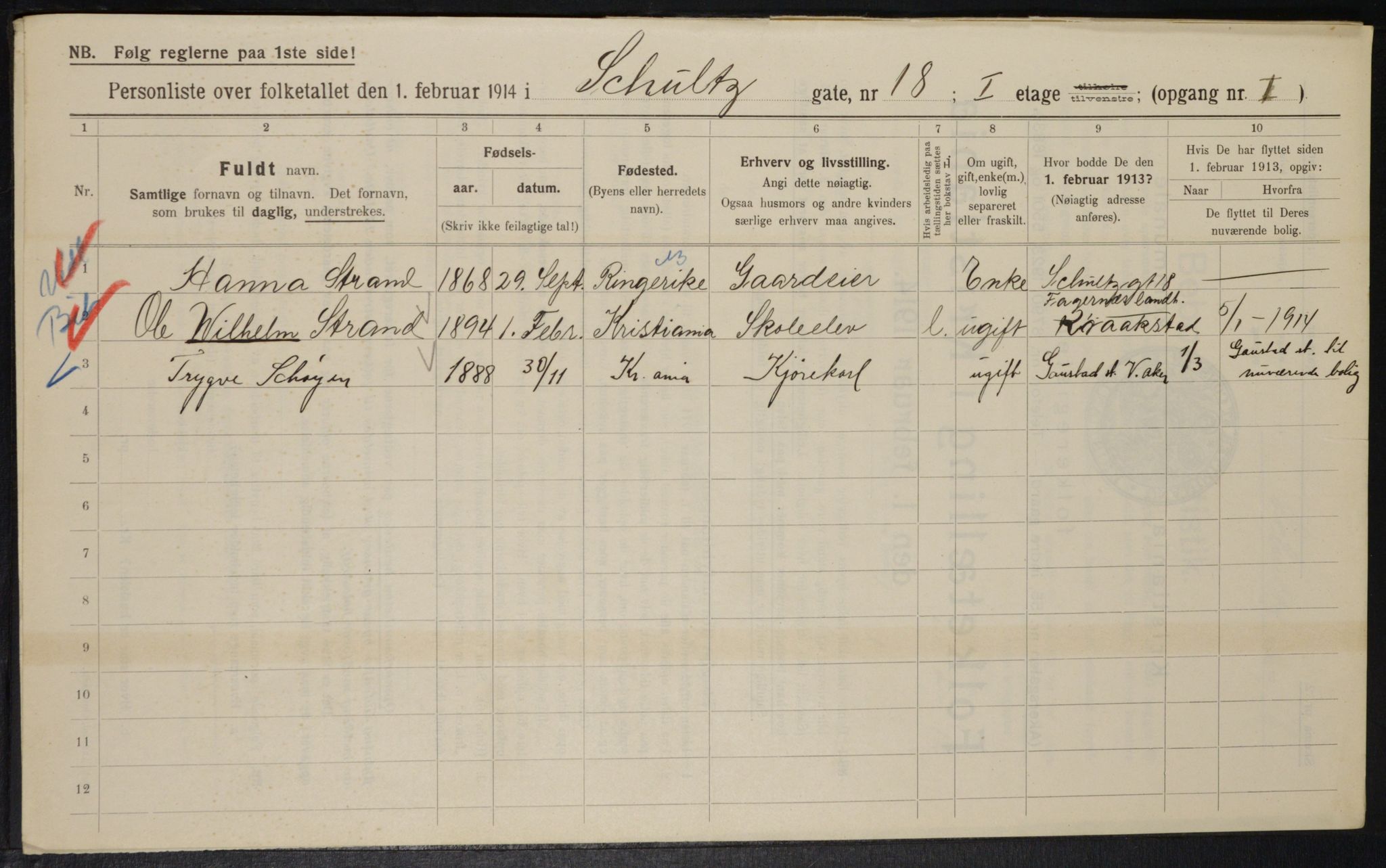 OBA, Municipal Census 1914 for Kristiania, 1914, p. 90597