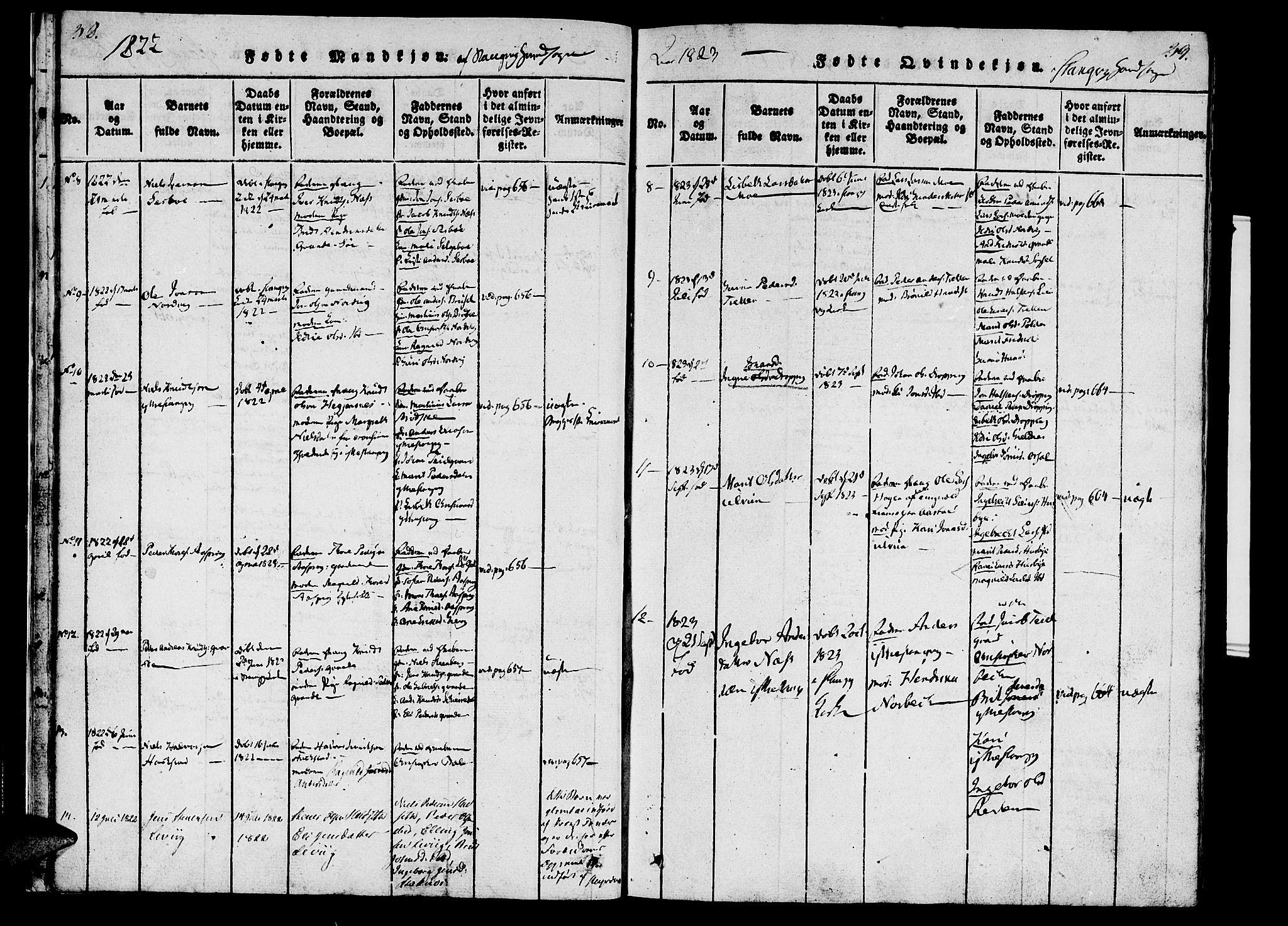 Ministerialprotokoller, klokkerbøker og fødselsregistre - Møre og Romsdal, AV/SAT-A-1454/592/L1023: Parish register (official) no. 592A02, 1820-1830, p. 38-39