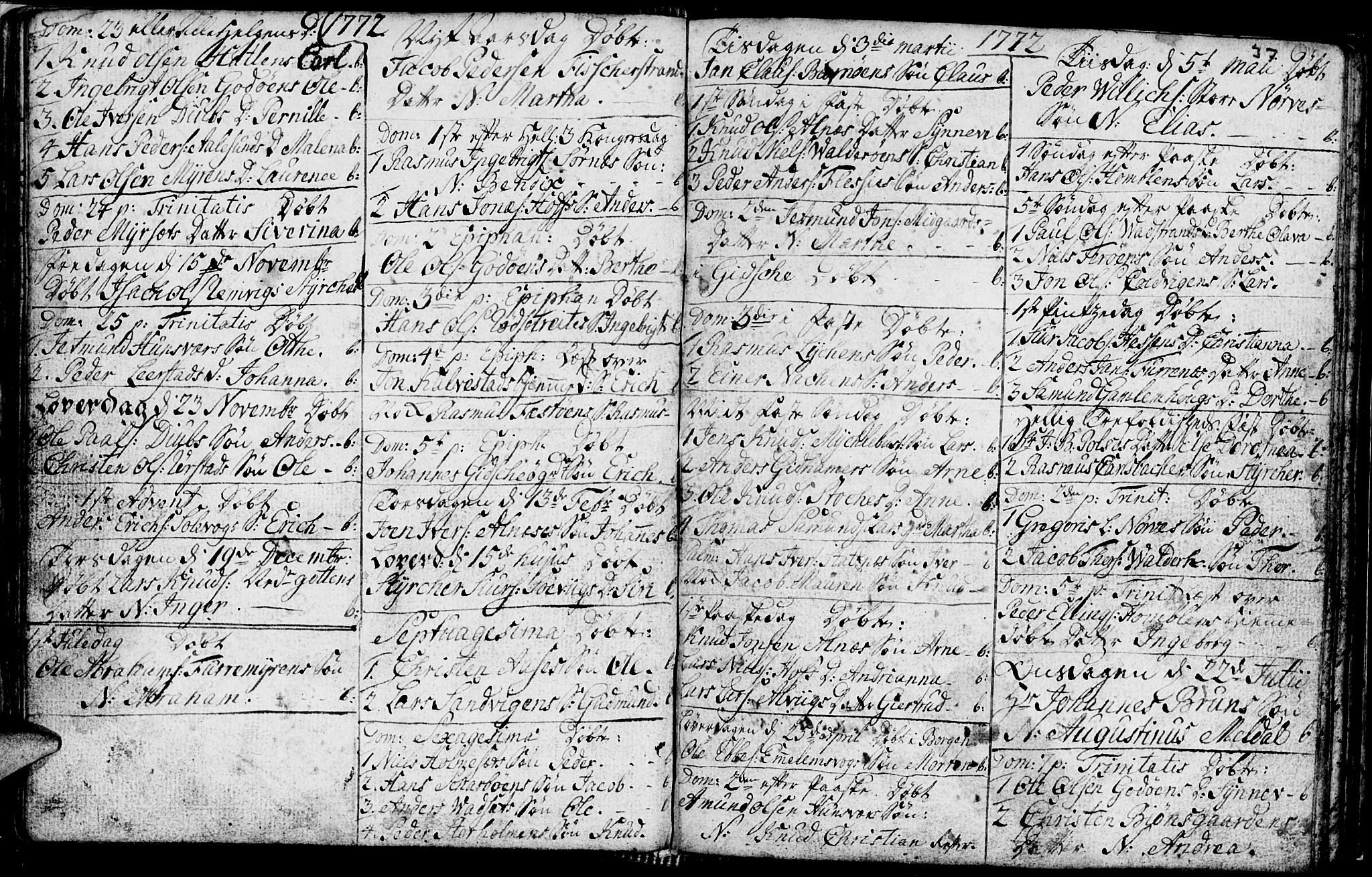 Ministerialprotokoller, klokkerbøker og fødselsregistre - Møre og Romsdal, SAT/A-1454/528/L0420: Parish register (copy) no. 528C01, 1764-1784, p. 37