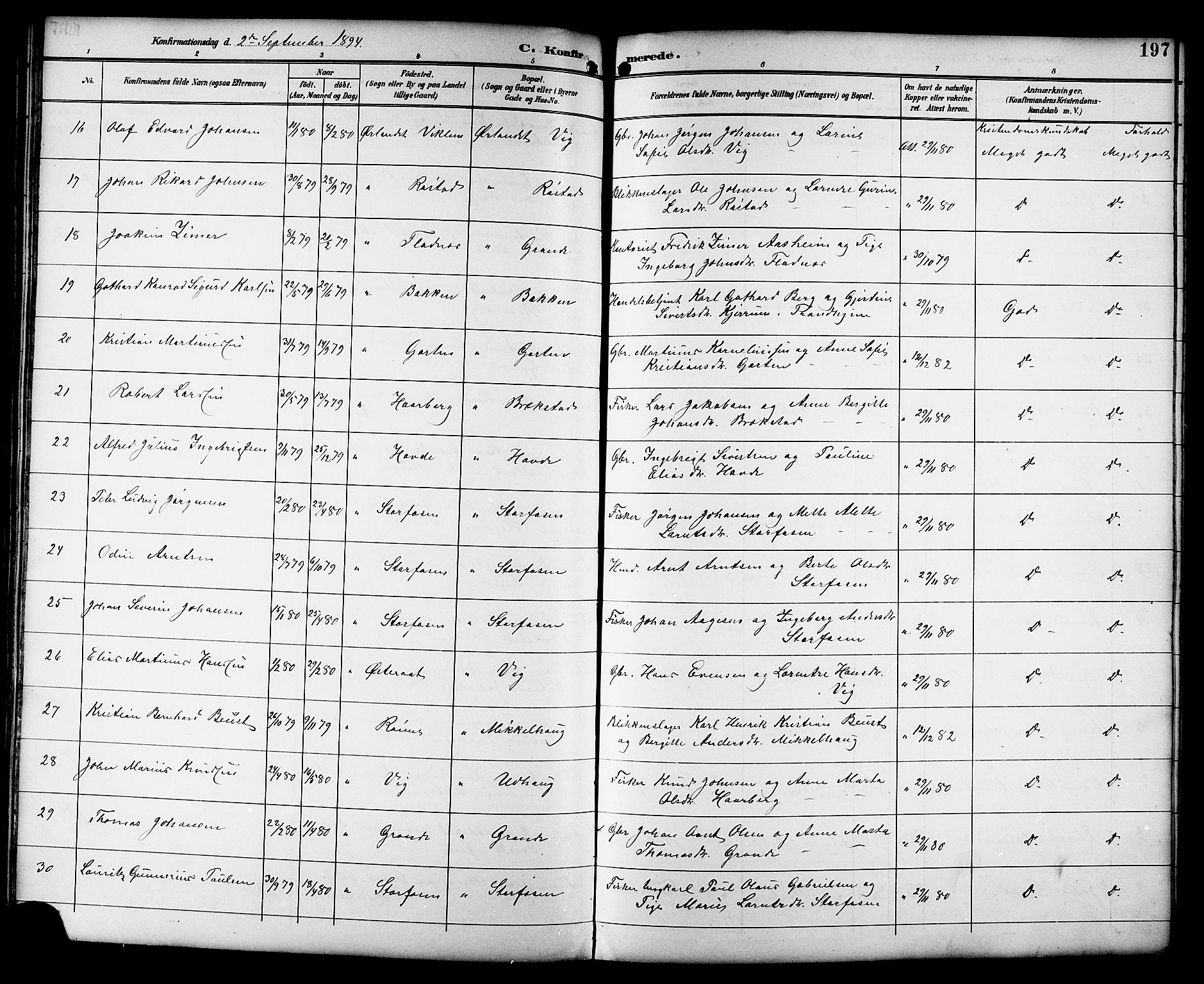 Ministerialprotokoller, klokkerbøker og fødselsregistre - Sør-Trøndelag, AV/SAT-A-1456/659/L0746: Parish register (copy) no. 659C03, 1893-1912, p. 197