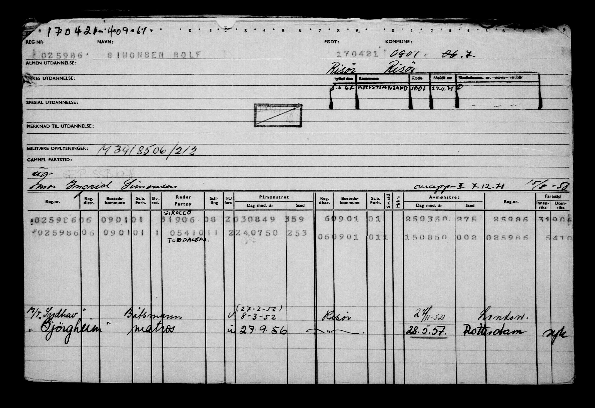 Direktoratet for sjømenn, AV/RA-S-3545/G/Gb/L0192: Hovedkort, 1921, p. 503