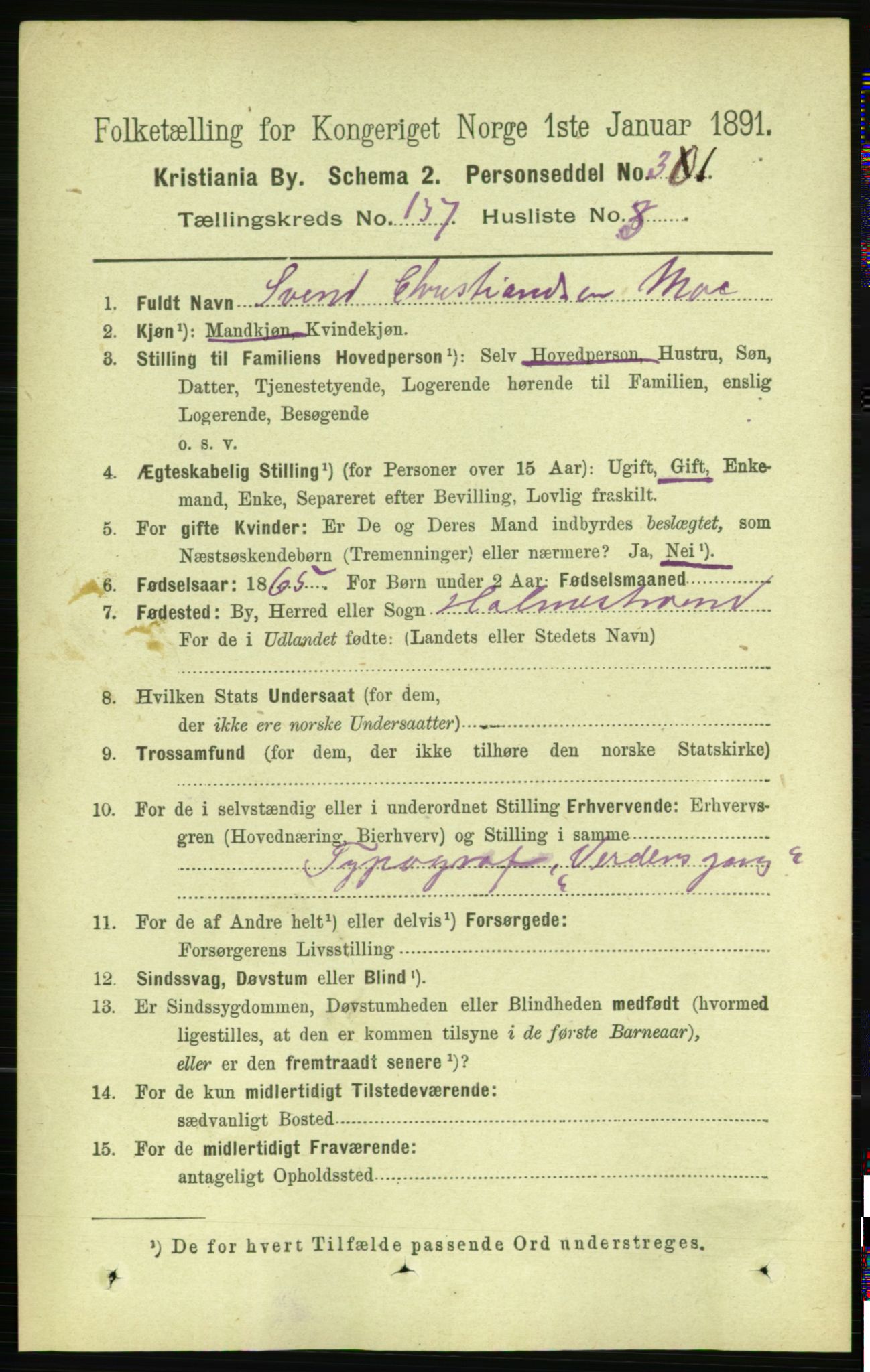 RA, 1891 census for 0301 Kristiania, 1891, p. 76330