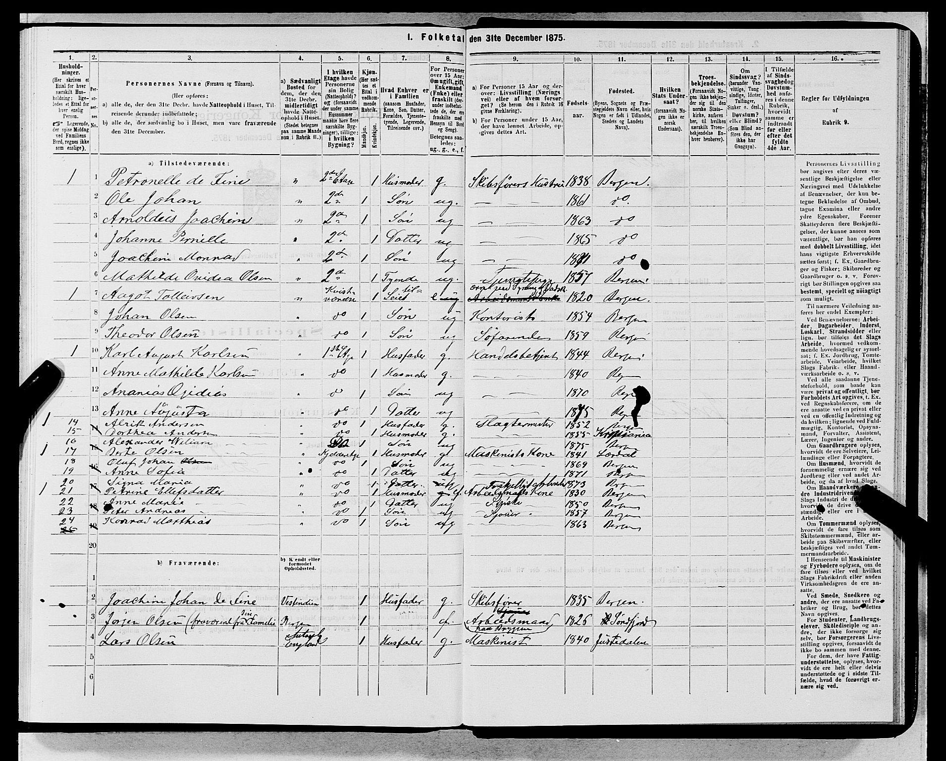 SAB, 1875 census for 1301 Bergen, 1875, p. 5390