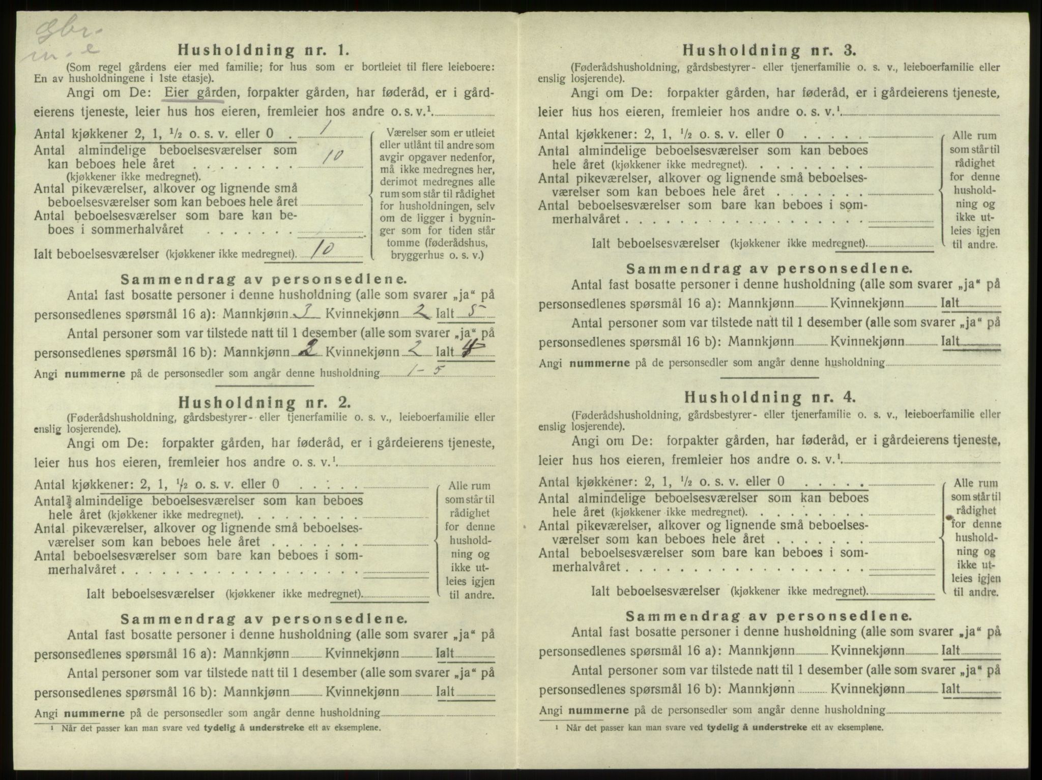 SAB, 1920 census for Innvik, 1920, p. 383