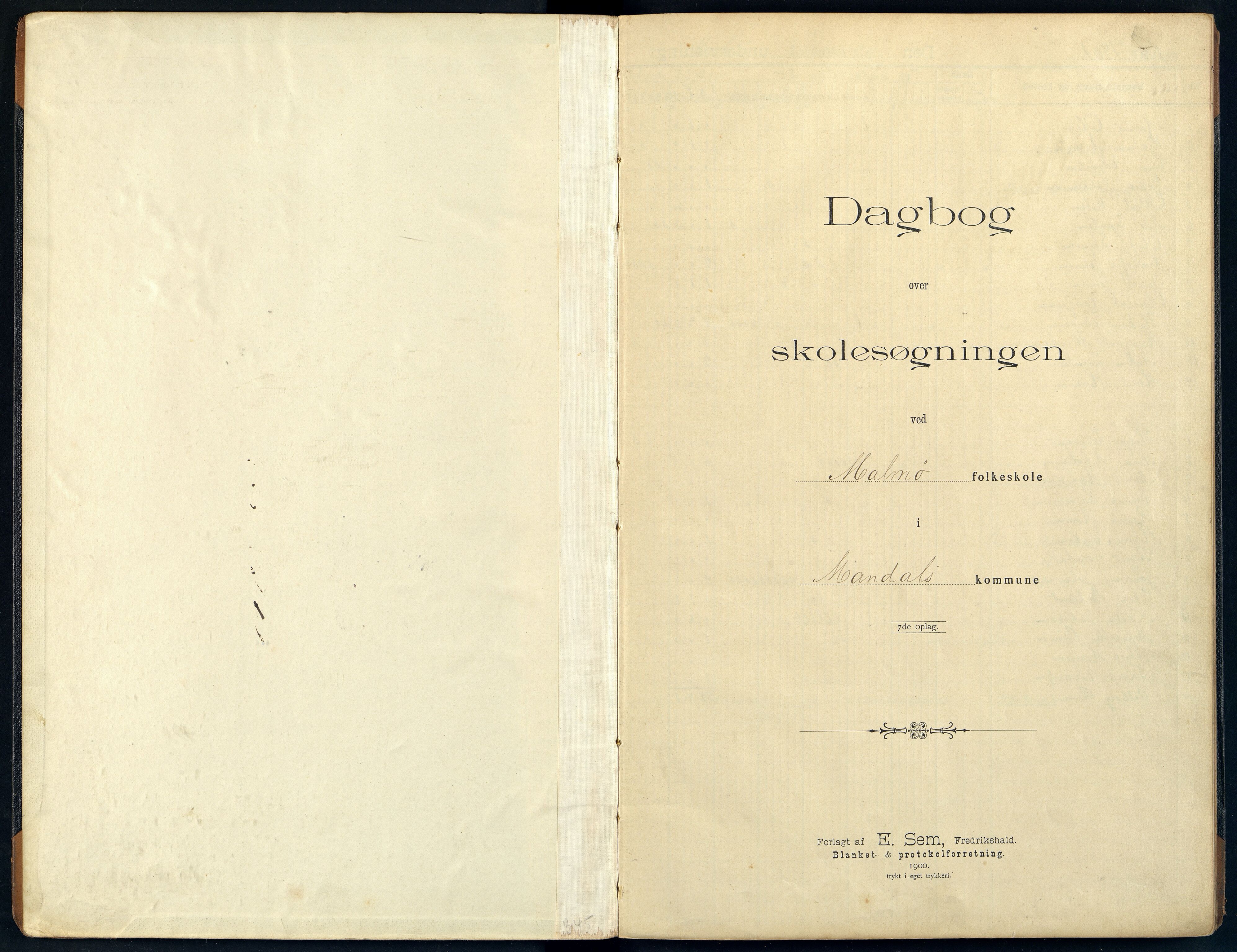 Mandal By - Mandal Allmueskole/Folkeskole/Skole, ARKSOR/1002MG551/I/L0037: Dagbok, 1901-1906