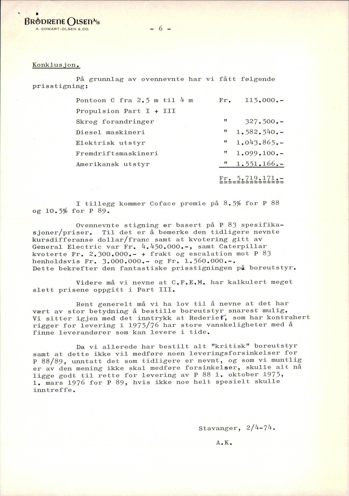 Pa 1503 - Stavanger Drilling AS, AV/SAST-A-101906/2/E/Ea/Eaa/L0003: Sak og korrespondanse, 1974-1984