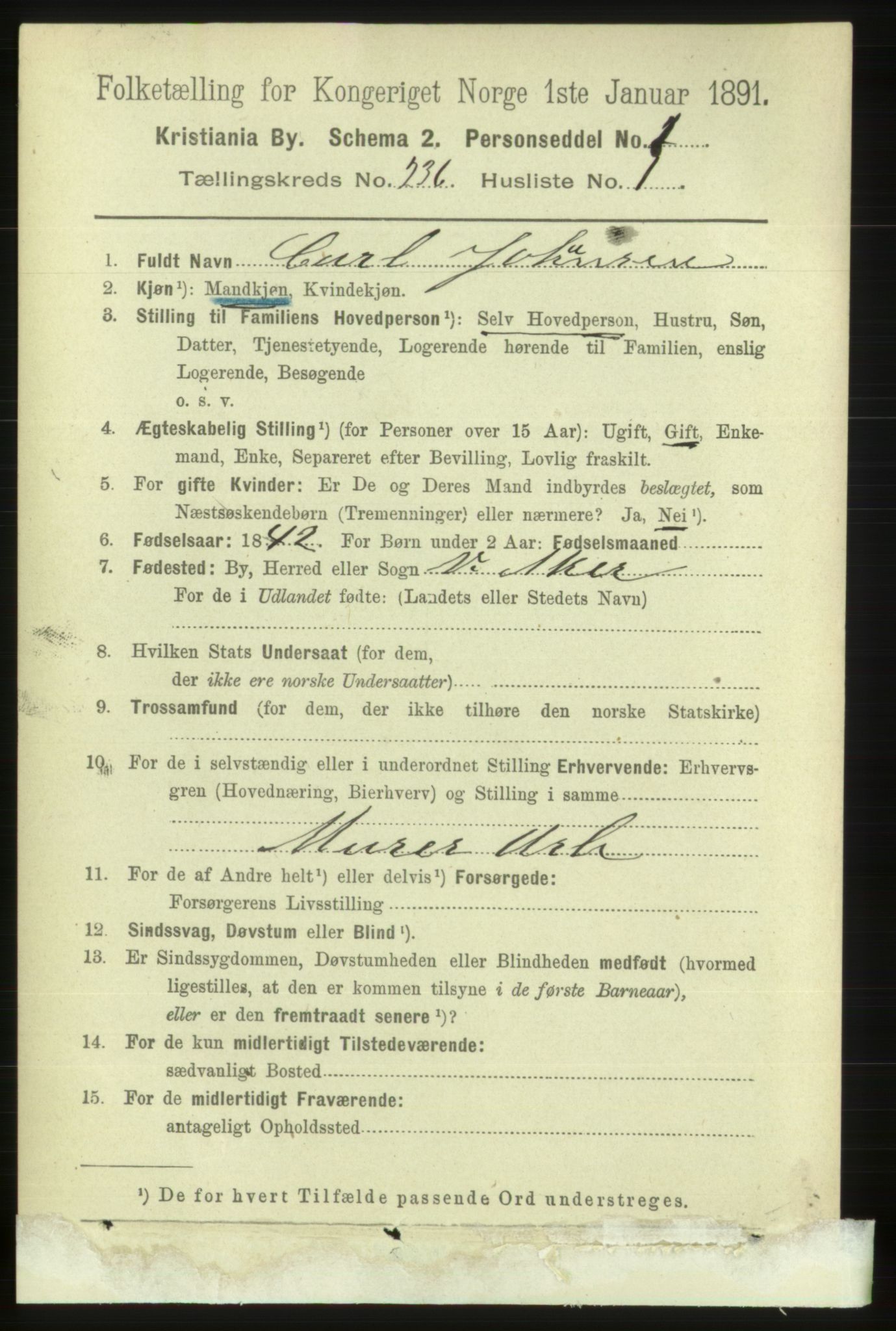 RA, 1891 census for 0301 Kristiania, 1891, p. 144003