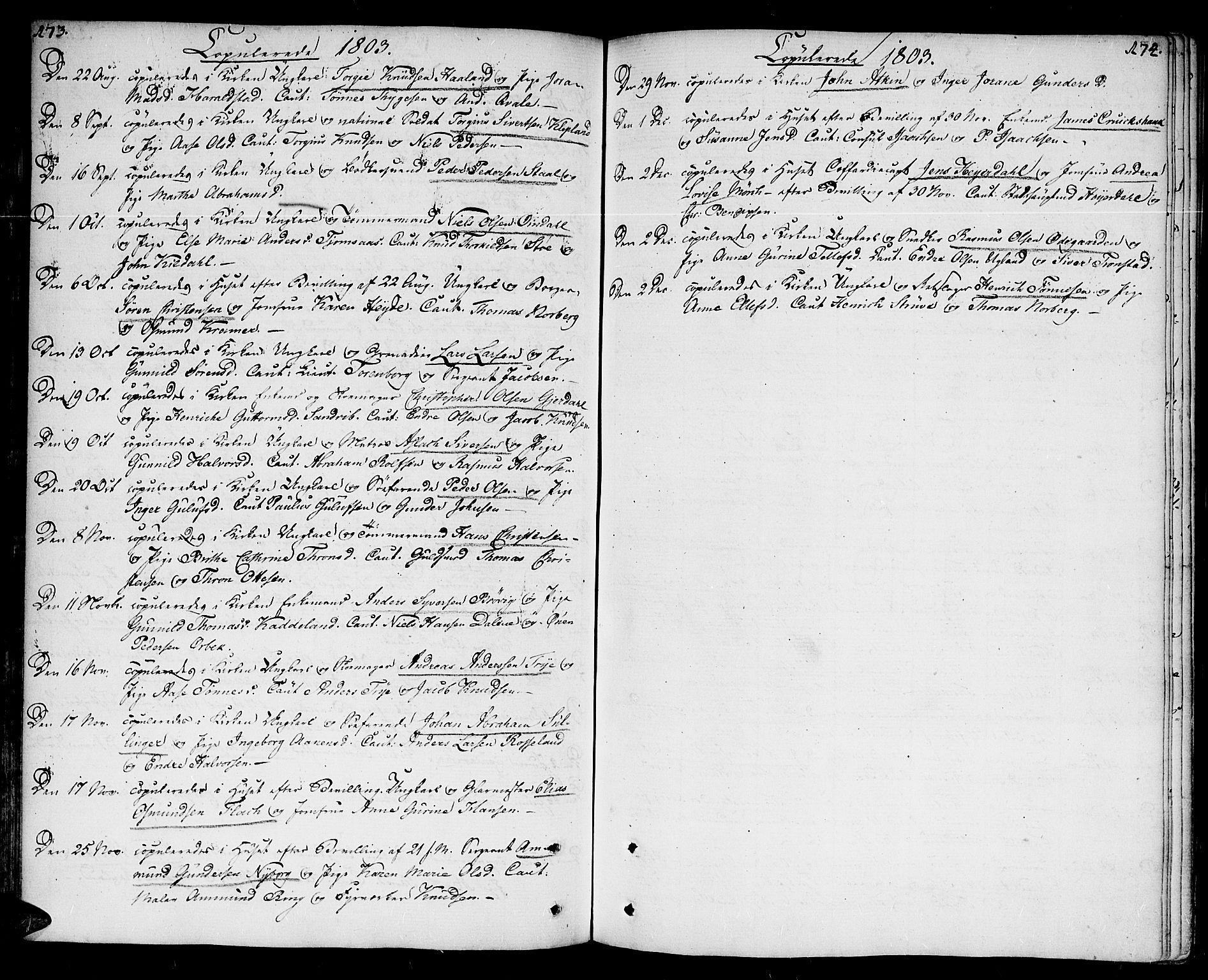 Kristiansand domprosti, AV/SAK-1112-0006/F/Fa/L0005: Parish register (official) no. A 5, 1776-1818, p. 173-174