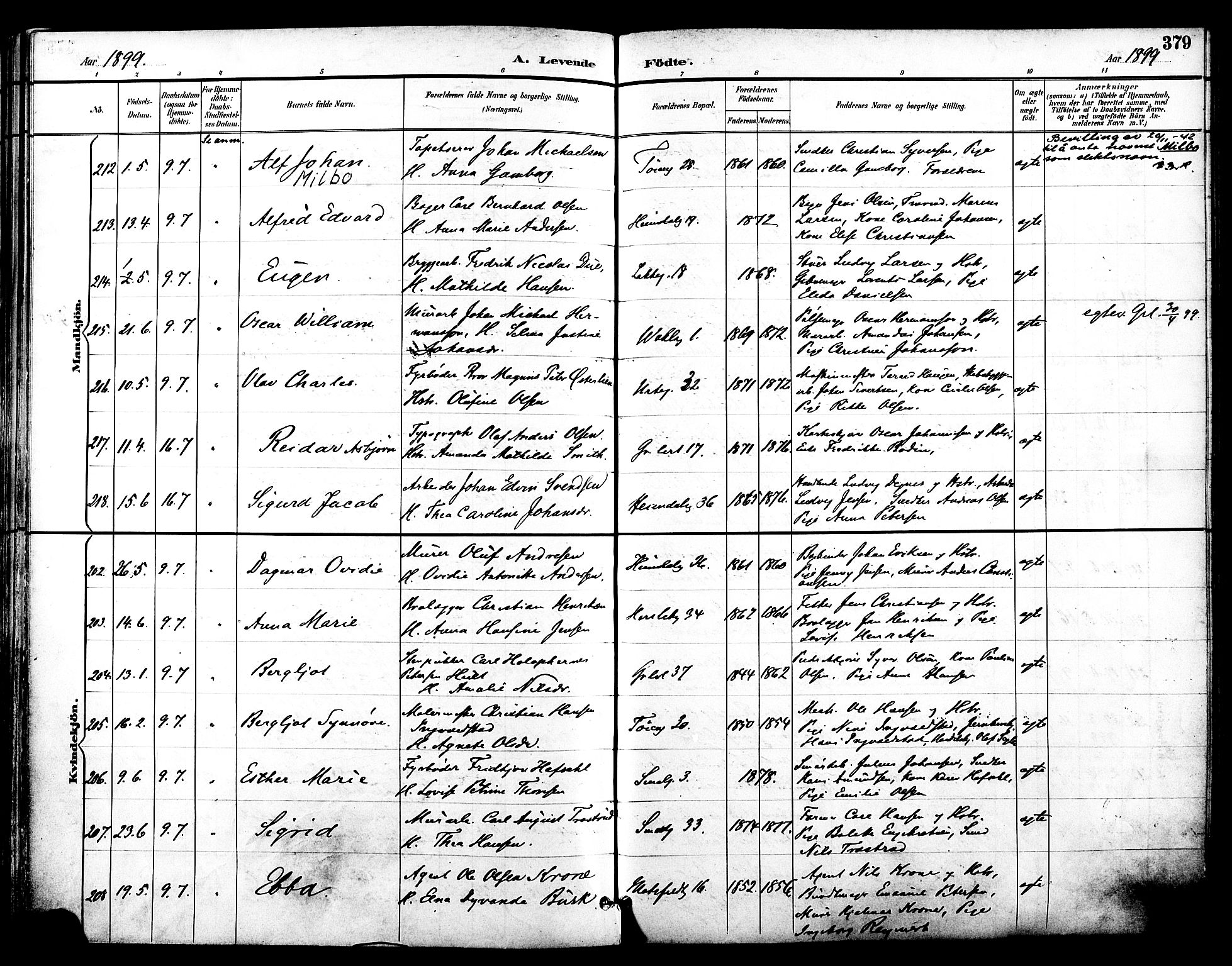 Grønland prestekontor Kirkebøker, SAO/A-10848/F/Fa/L0012: Parish register (official) no. 12, 1893-1900, p. 379