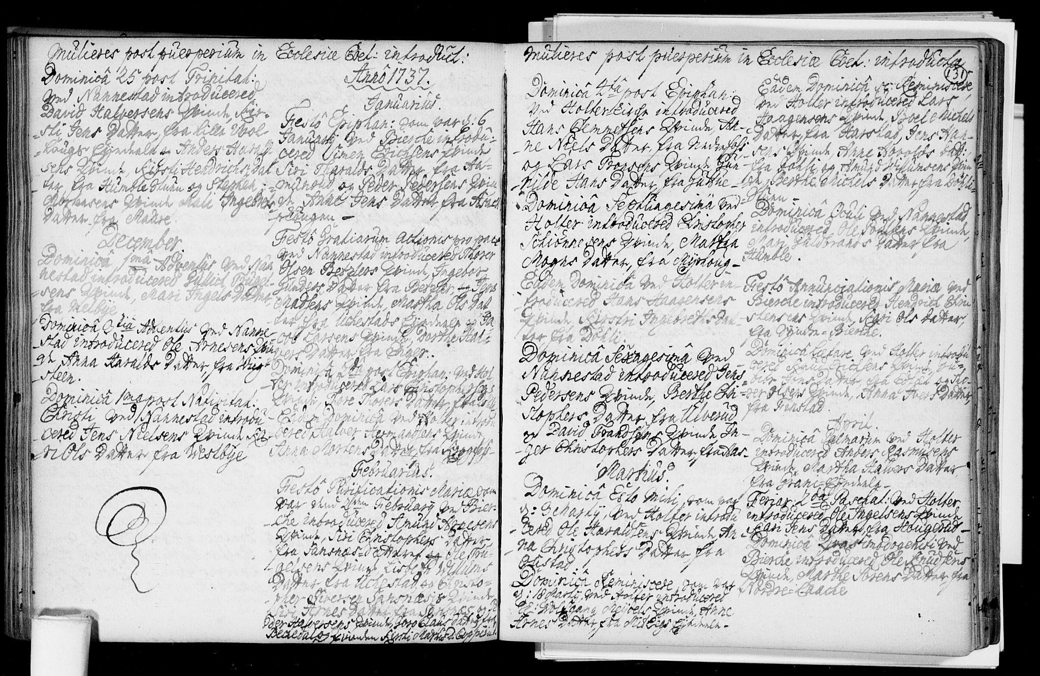 Nannestad prestekontor Kirkebøker, SAO/A-10414a/F/Fa/L0005: Parish register (official) no. I 5, 1729-1738, p. 131