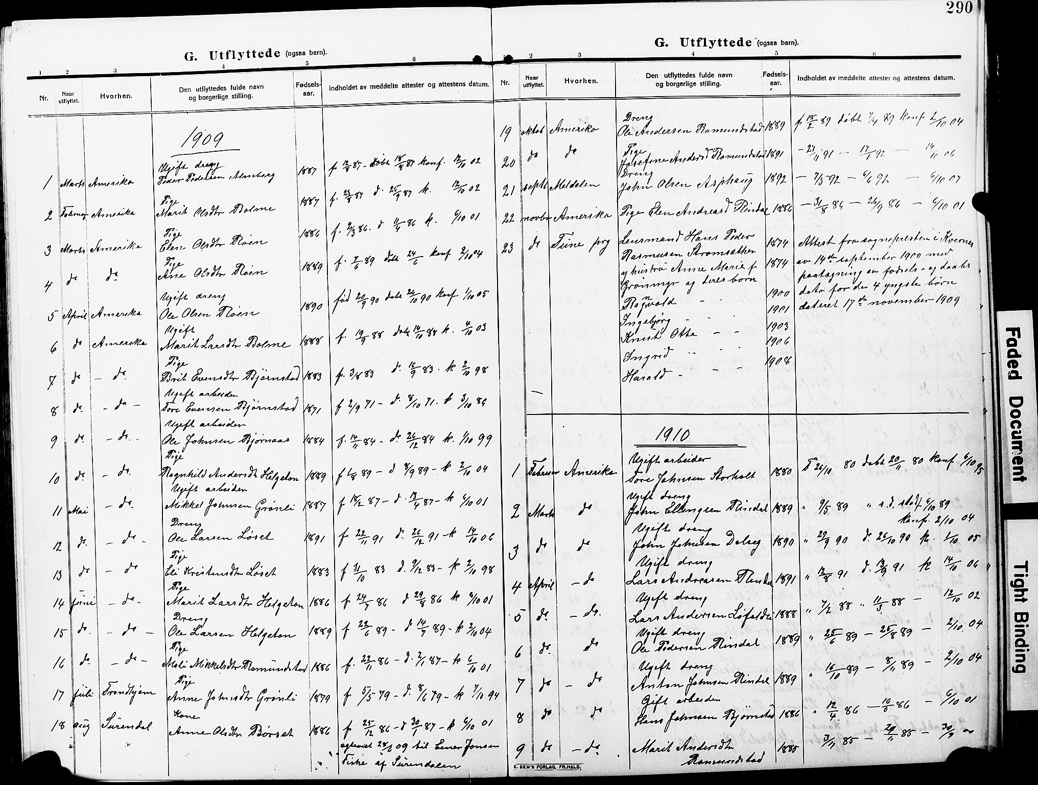 Ministerialprotokoller, klokkerbøker og fødselsregistre - Møre og Romsdal, AV/SAT-A-1454/598/L1079: Parish register (copy) no. 598C04, 1909-1927, p. 290