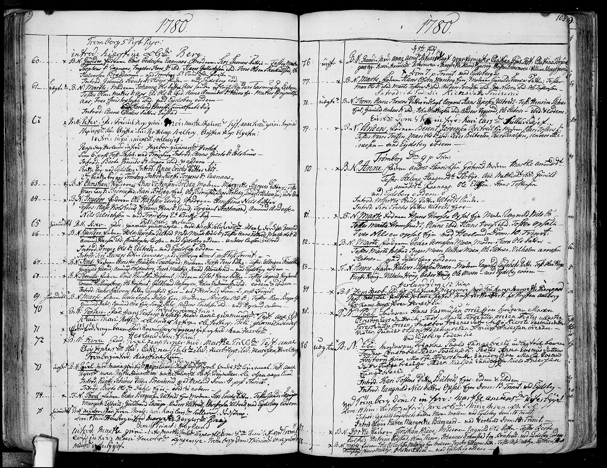 Eidsberg prestekontor Kirkebøker, SAO/A-10905/F/Fa/L0004: Parish register (official) no. I 4, 1759-1788, p. 103
