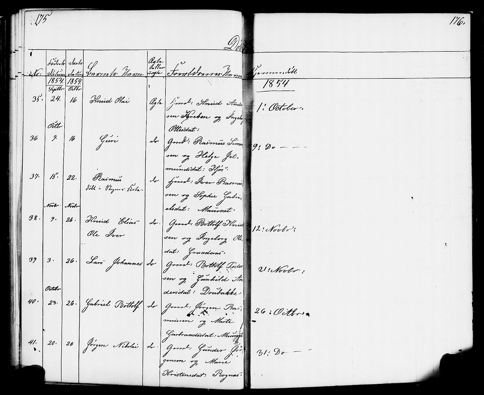 Hornindal sokneprestembete, AV/SAB-A-82401/H/Haa/Haaa/L0001: Parish register (official) no. A 1, 1837-1866, p. 176-177