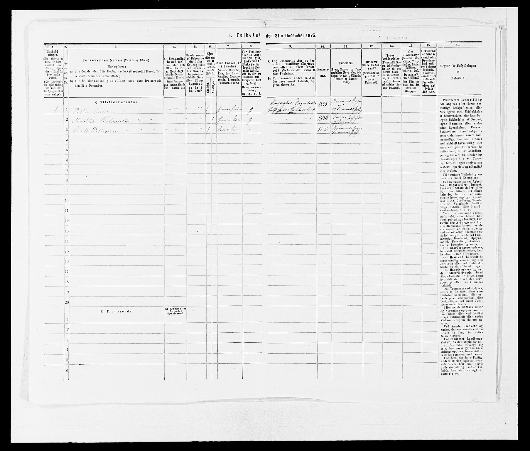 SAB, 1875 census for 1218P Finnås, 1875, p. 1289