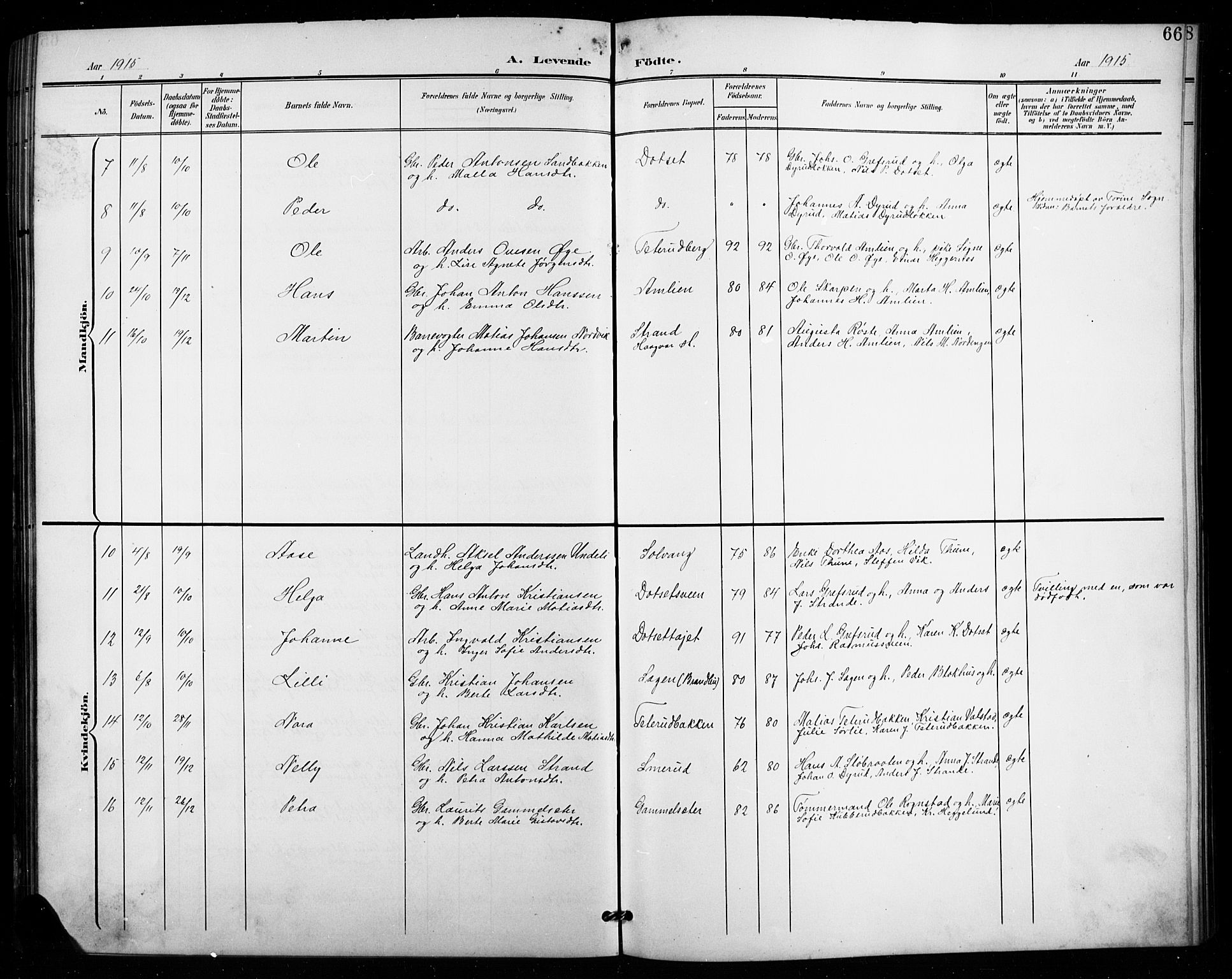Vestre Toten prestekontor, SAH/PREST-108/H/Ha/Hab/L0016: Parish register (copy) no. 16, 1901-1915, p. 66