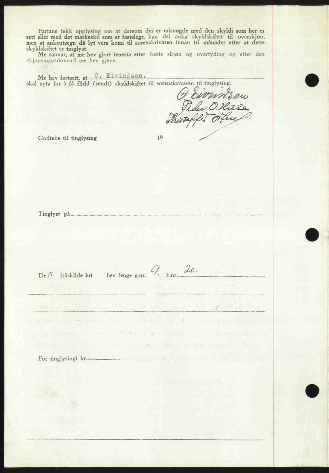 Romsdal sorenskriveri, AV/SAT-A-4149/1/2/2C: Mortgage book no. A30, 1949-1949, Diary no: : 1923/1949