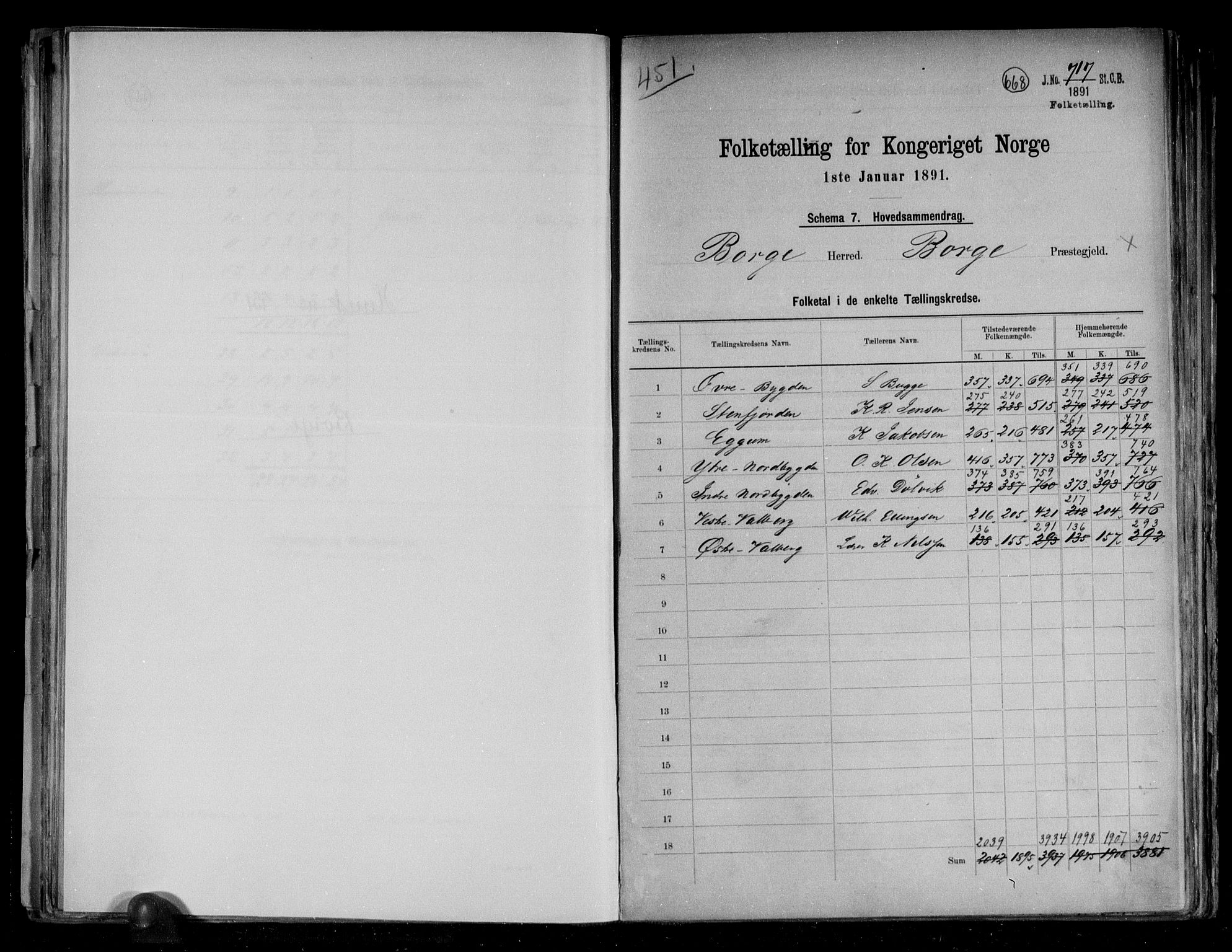 RA, 1891 census for 1862 Borge, 1891, p. 2