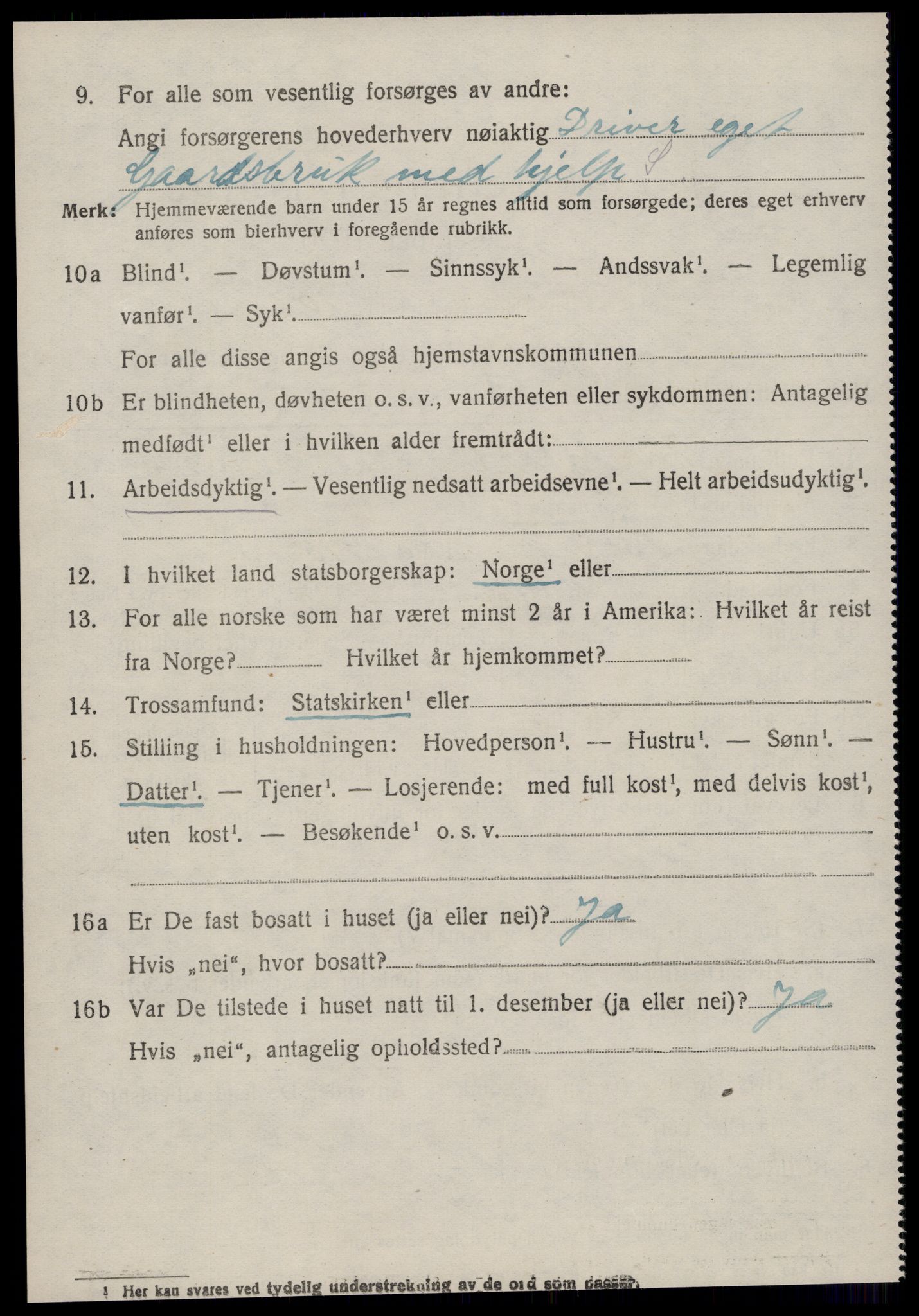 SAT, 1920 census for Hareid, 1920, p. 4922