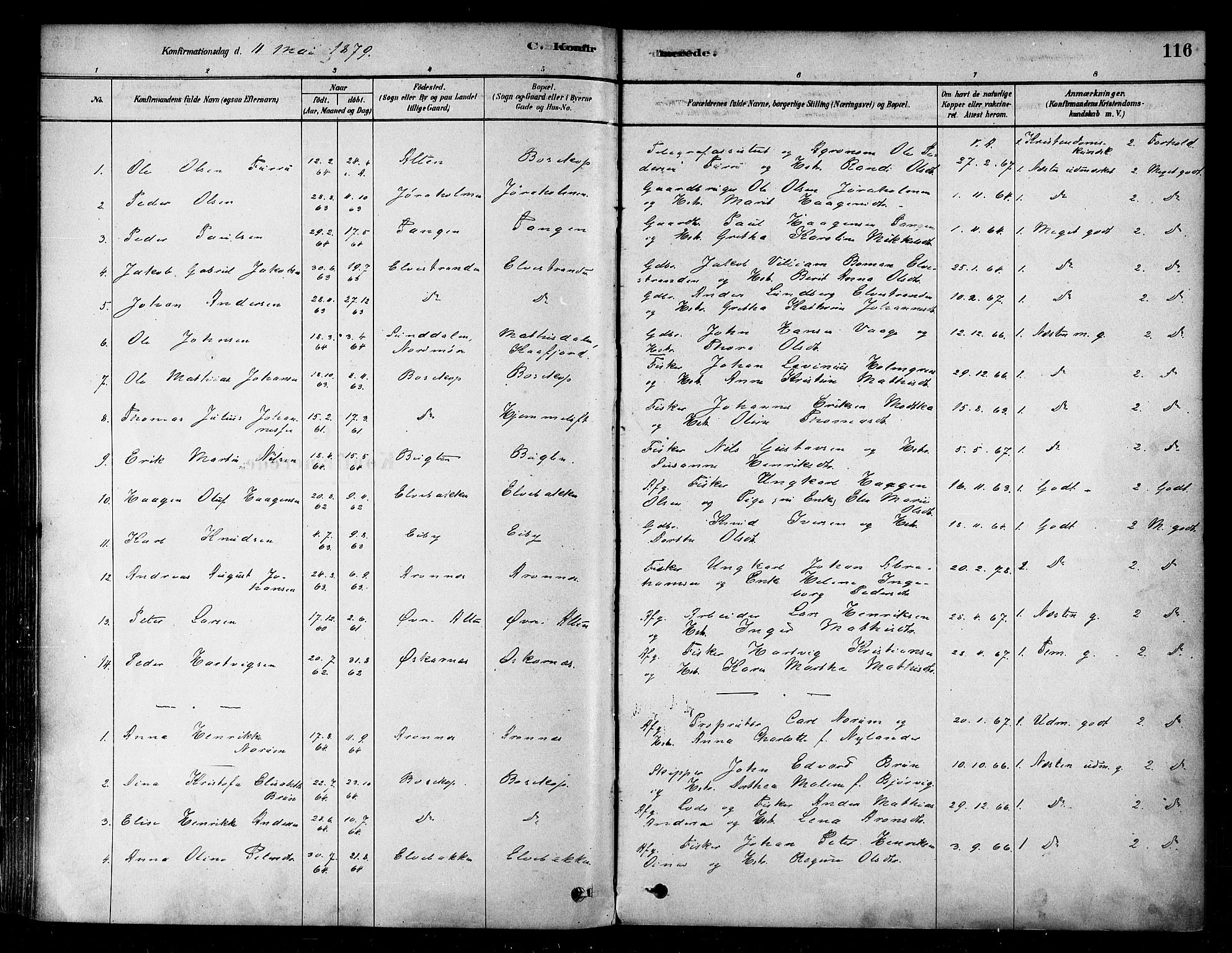 Alta sokneprestkontor, SATØ/S-1338/H/Ha/L0002.kirke: Parish register (official) no. 2, 1879-1892, p. 116