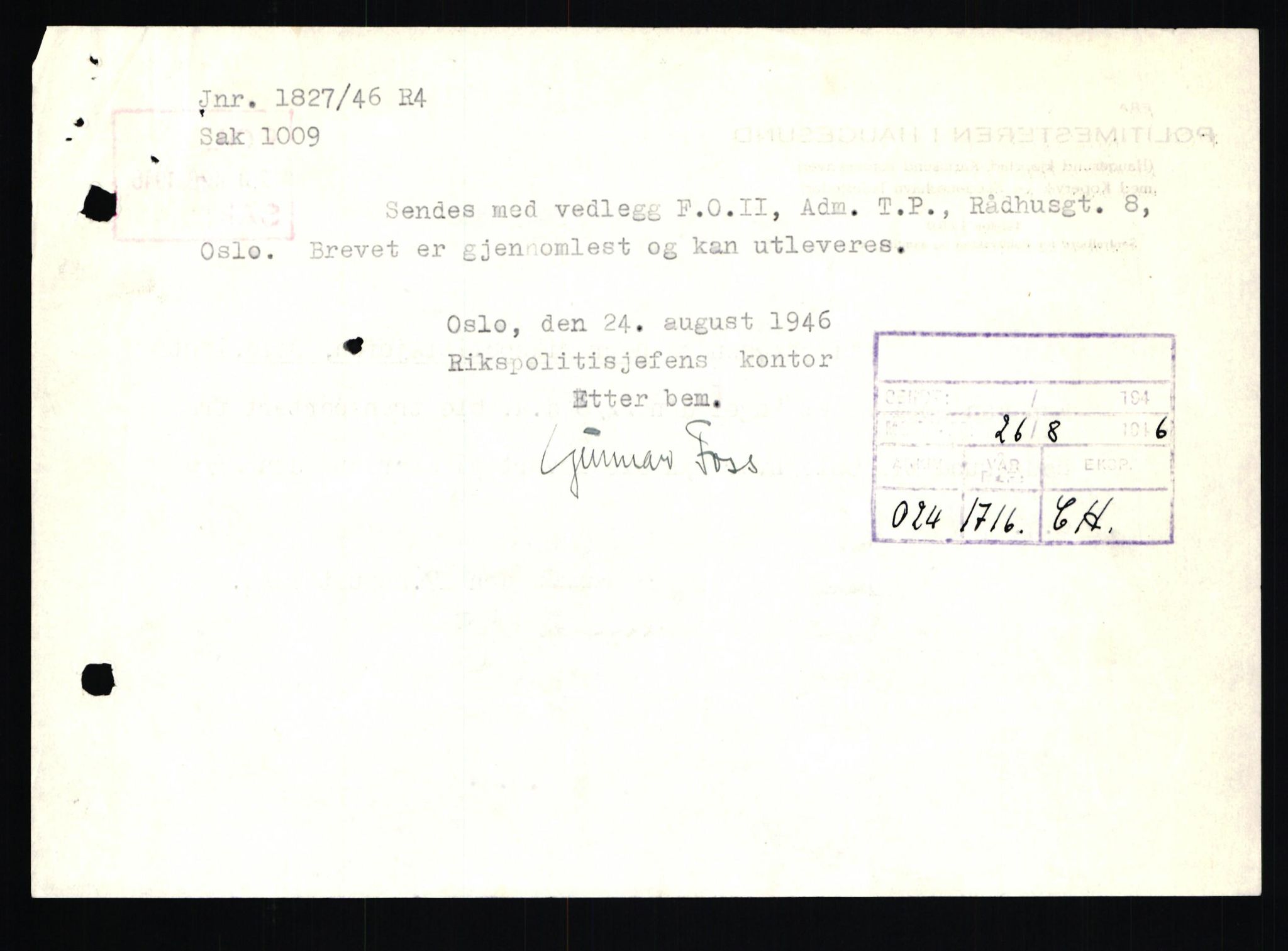 Forsvaret, Forsvarets overkommando II, AV/RA-RAFA-3915/D/Db/L0007: CI Questionaires. Tyske okkupasjonsstyrker i Norge. Tyskere., 1945-1946, p. 204