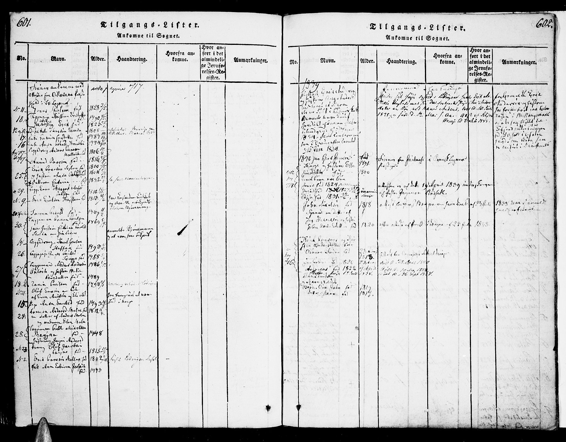 Ministerialprotokoller, klokkerbøker og fødselsregistre - Nordland, AV/SAT-A-1459/863/L0894: Parish register (official) no. 863A06, 1821-1851, p. 601-602