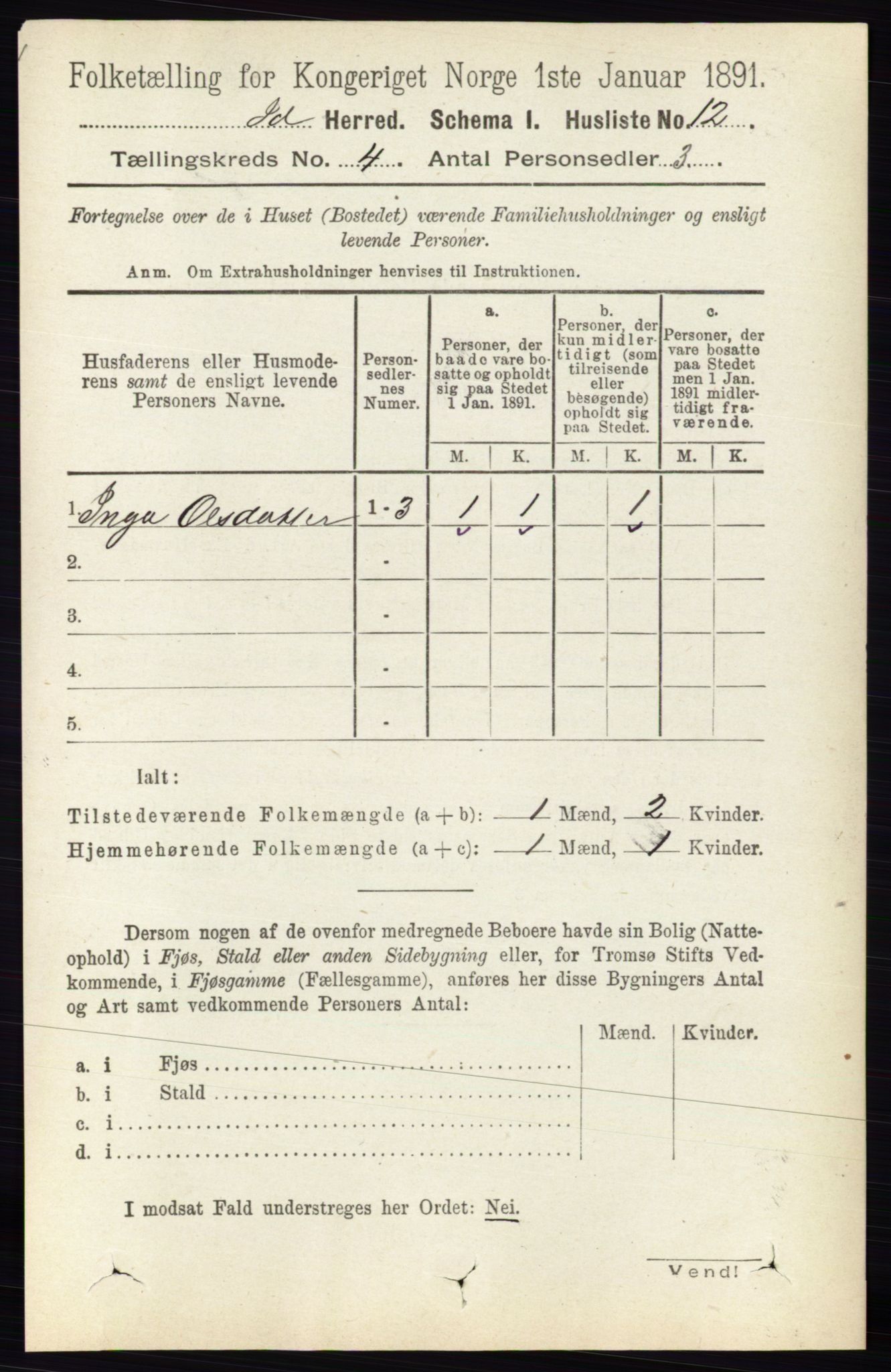 RA, 1891 census for 0117 Idd, 1891, p. 2805