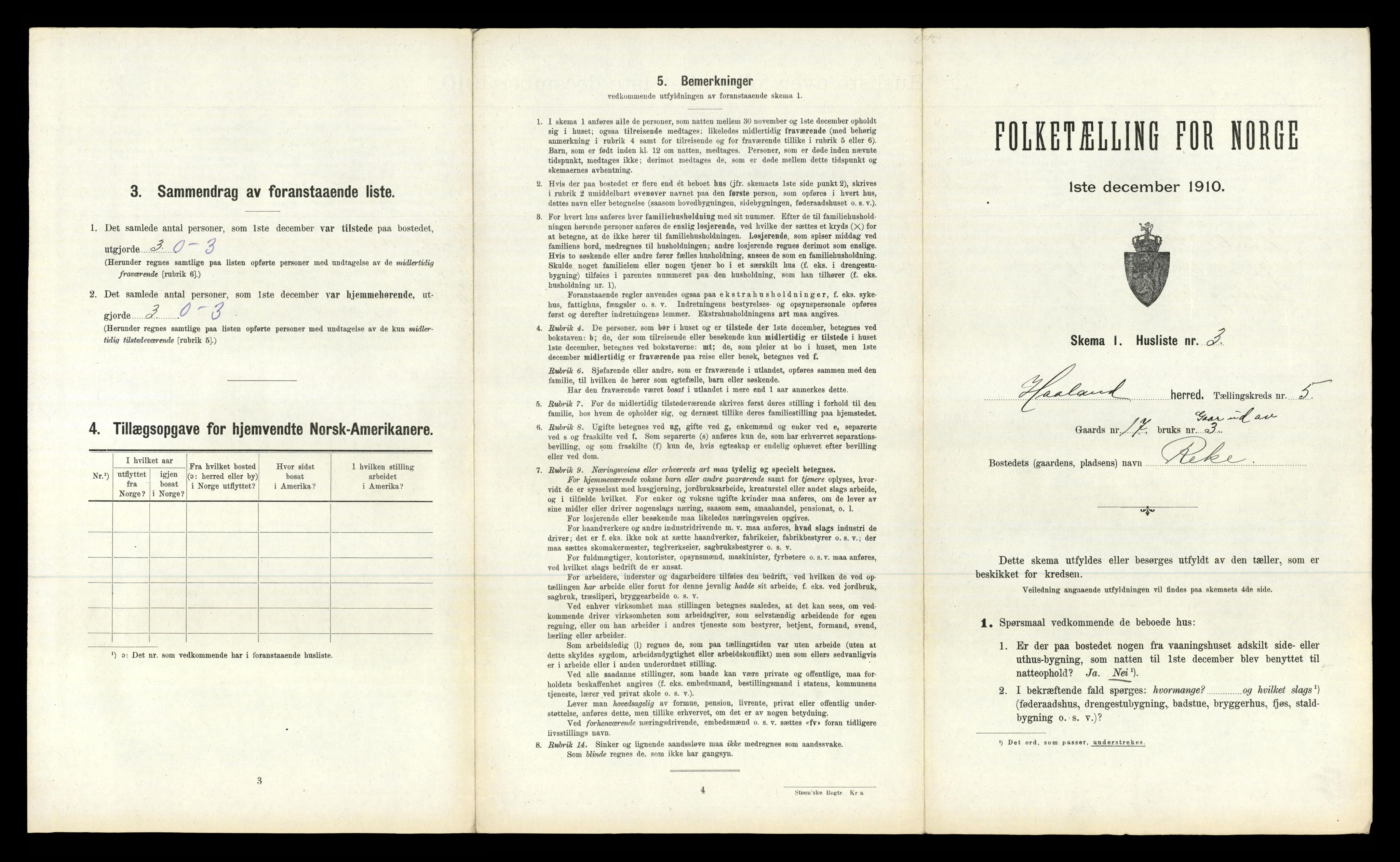 RA, 1910 census for Håland, 1910, p. 795