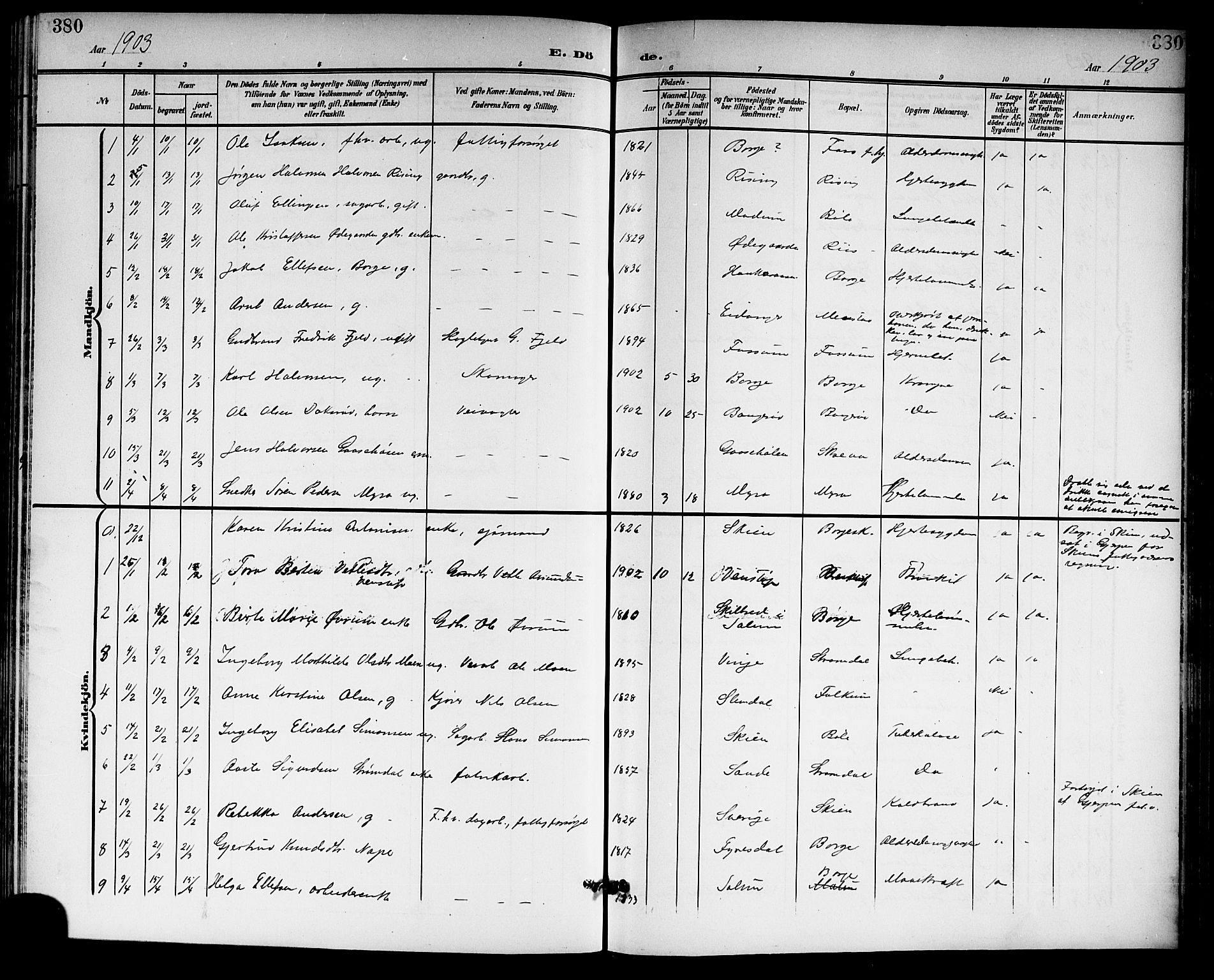 Gjerpen kirkebøker, AV/SAKO-A-265/G/Ga/L0003: Parish register (copy) no. I 3, 1901-1919, p. 380