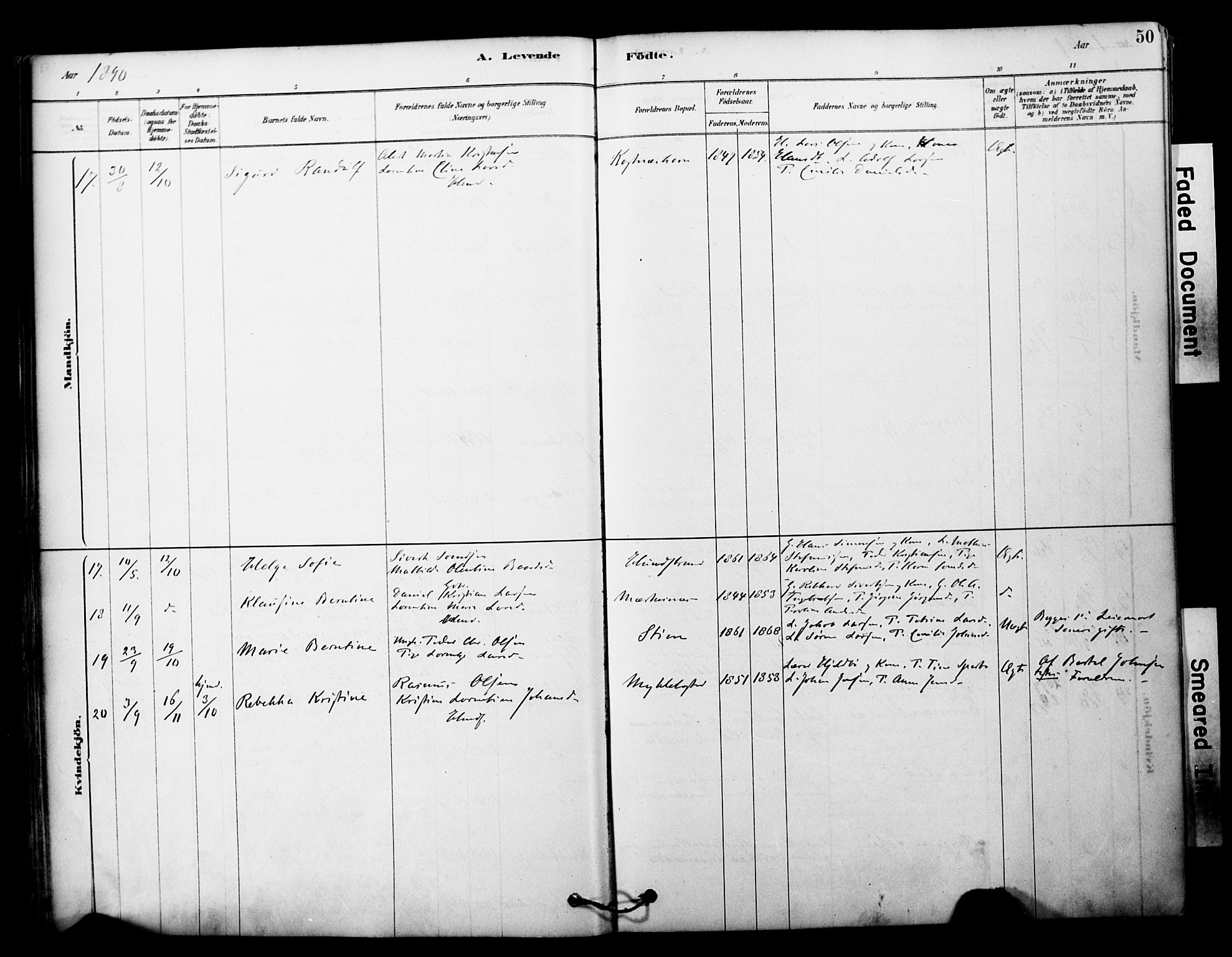 Tranøy sokneprestkontor, AV/SATØ-S-1313/I/Ia/Iaa/L0011kirke: Parish register (official) no. 11, 1878-1904, p. 50